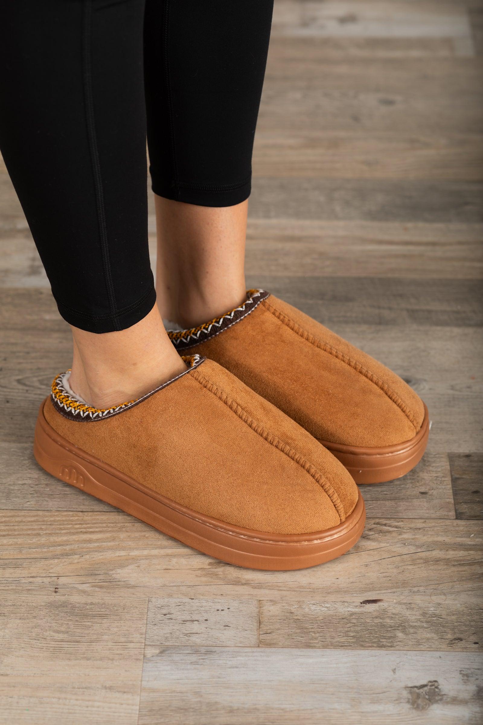 Cozy Fur Lined Platform Slippers Product Image