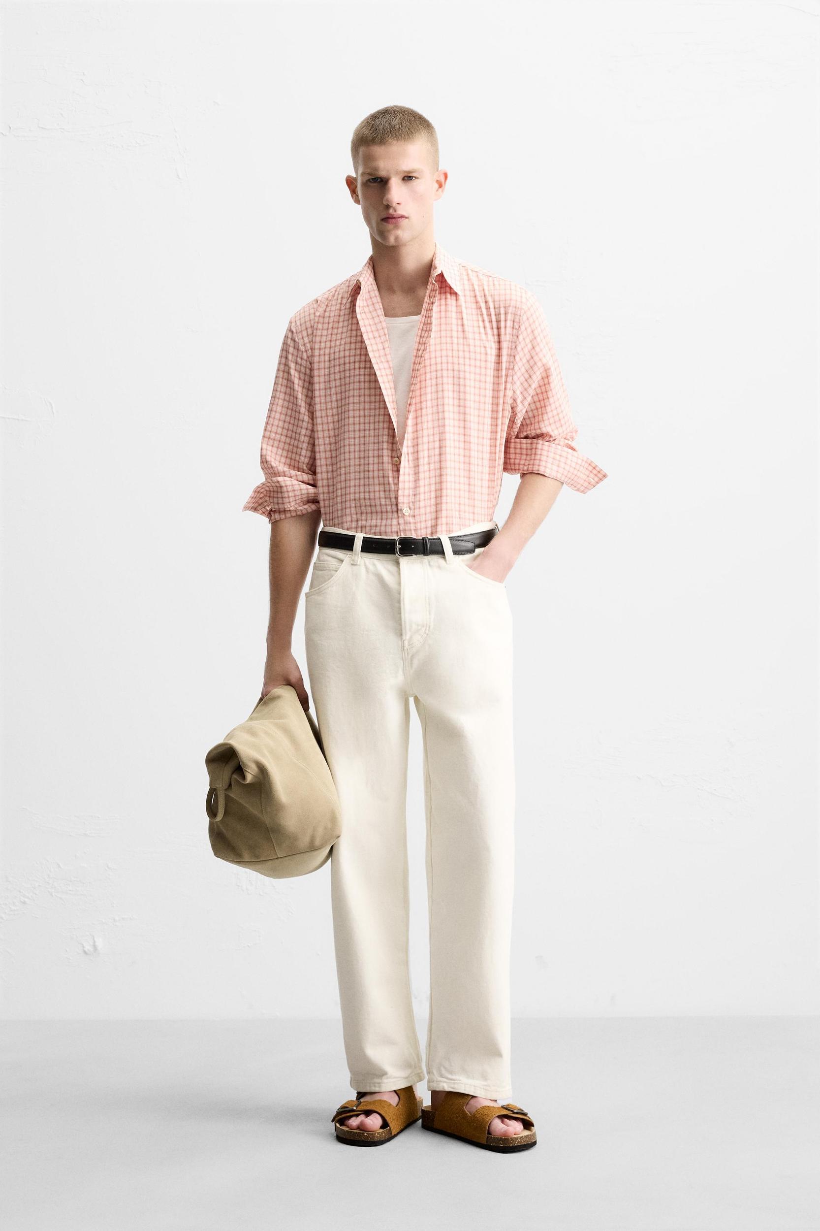 CHECKED COTTON-VISCOSE SHIRT Product Image