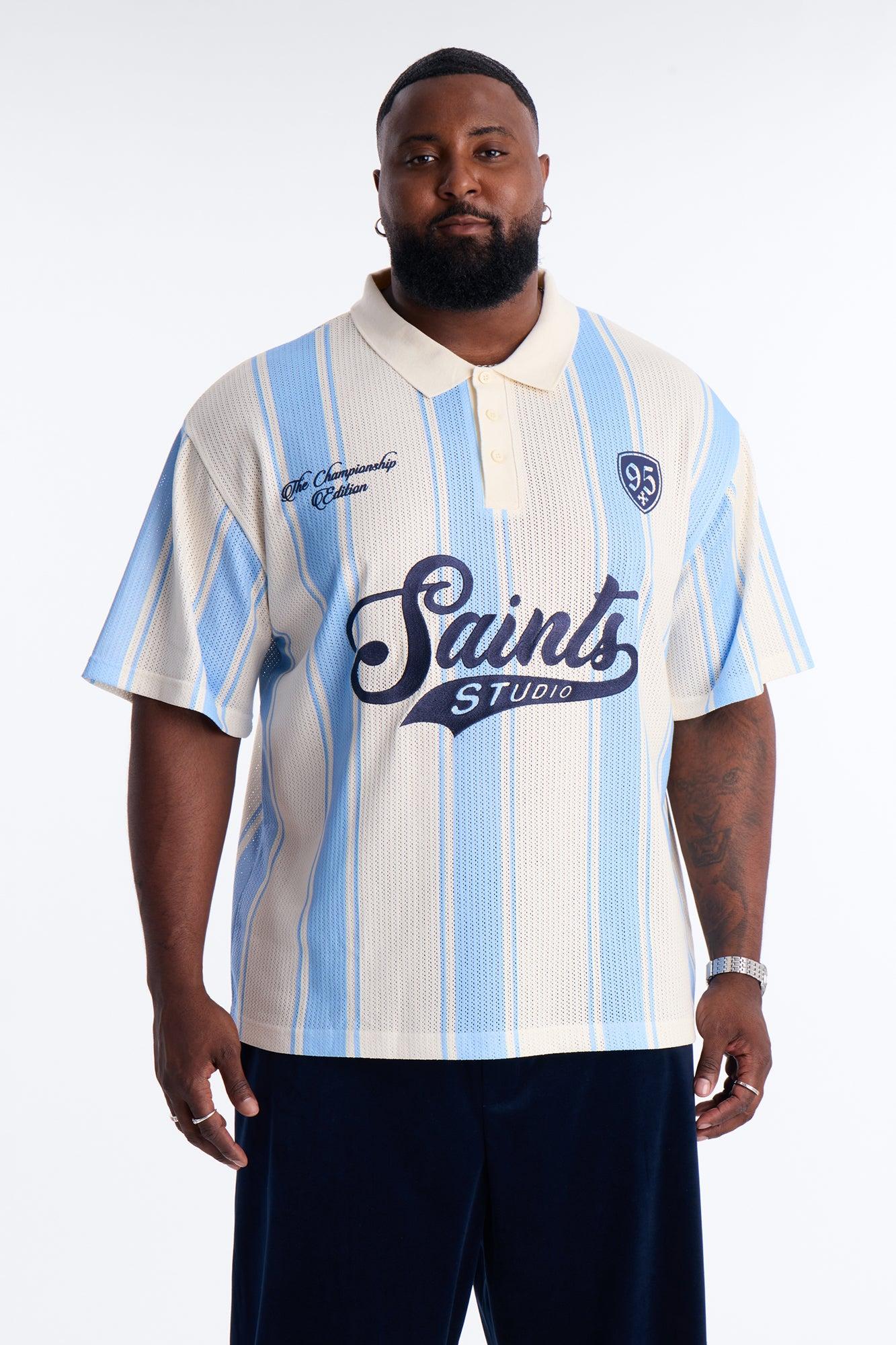 Saints 95 Short Sleeve Polo - Blue Male Product Image