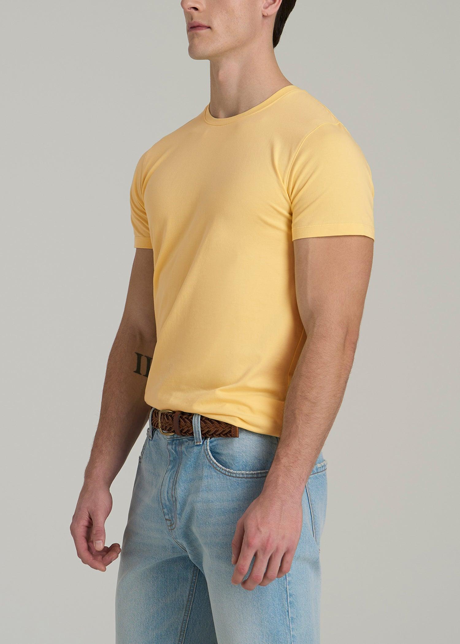 The Essential MODERN-FIT Crewneck Tee for Tall Men in Lemon Drop Male Product Image