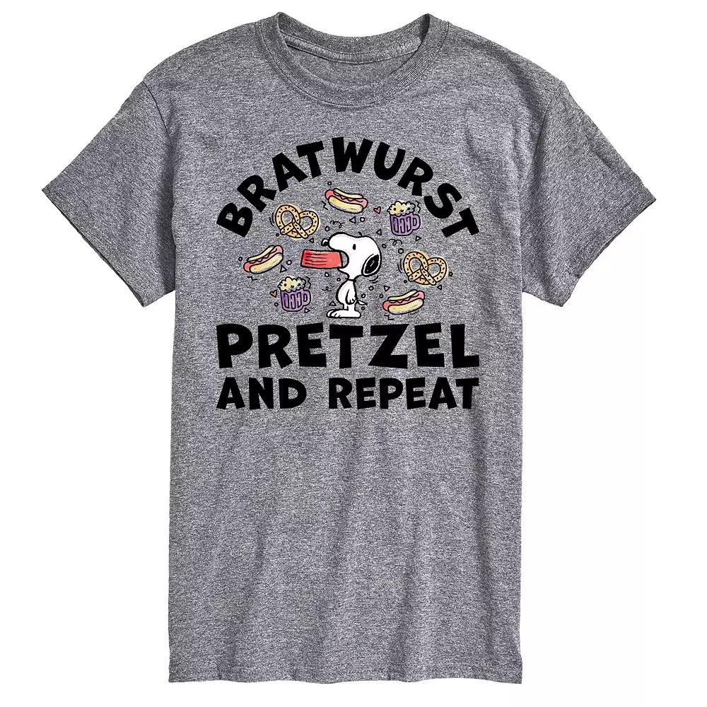 Big & Tall Peanuts Bratwurst Pretzel And Repeat Graphic Tee, Men's,  Product Image