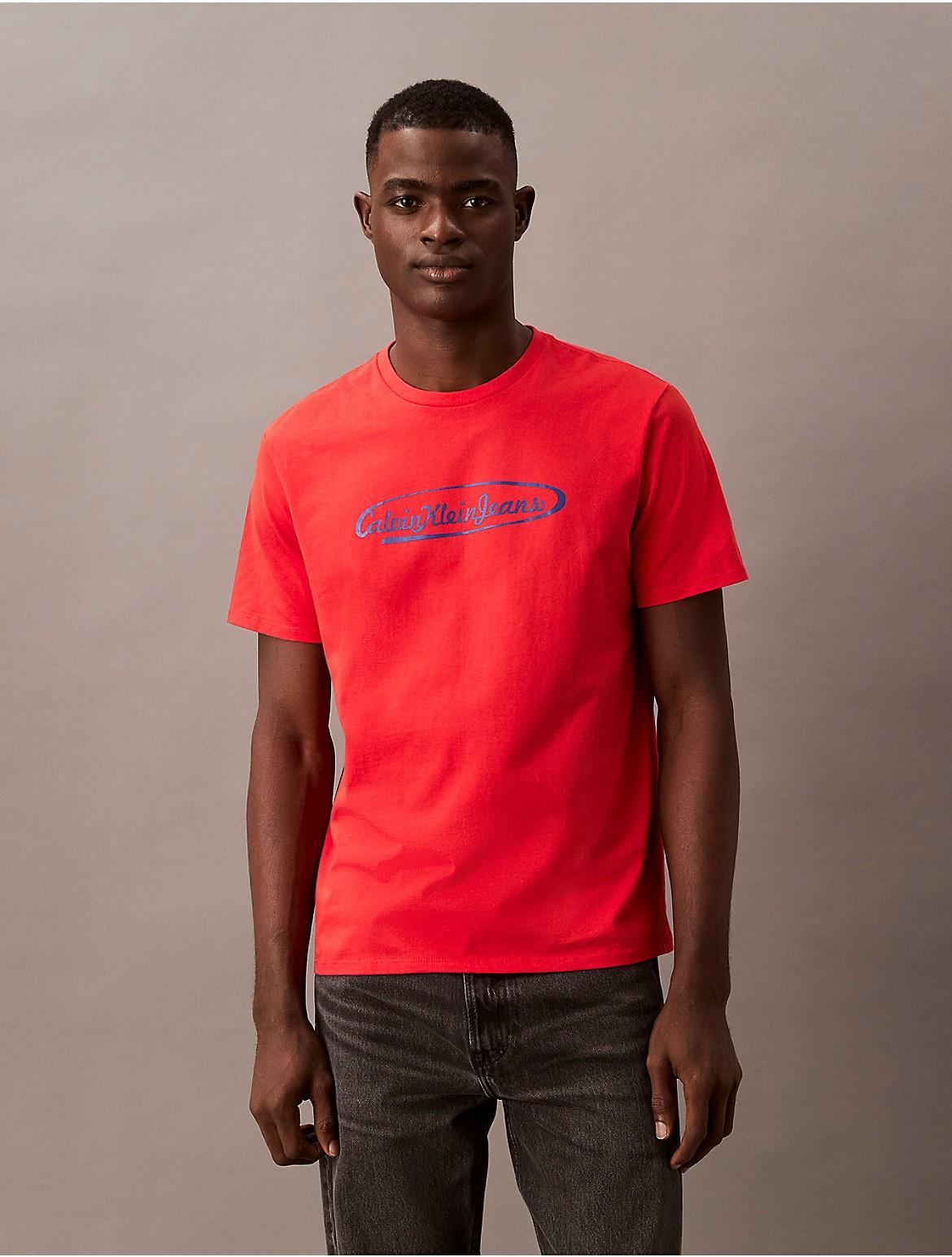 Calvin Klein Mens CKJ Lasso Graphic Crewneck T-Shirt - Red Product Image