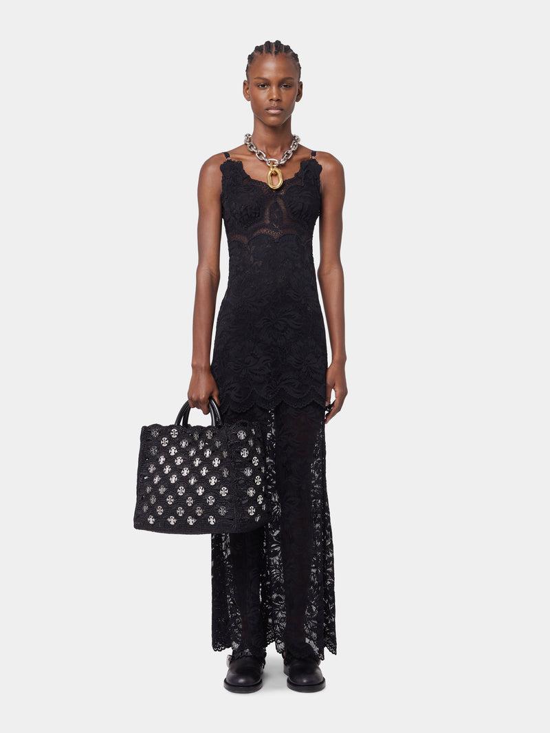 BLACK TOTE BAG IN RAFFIA Product Image