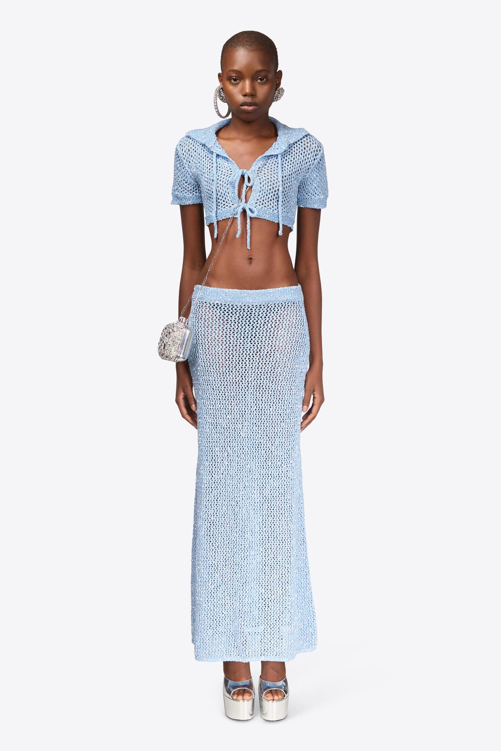 Sequin Crochet Maxi Skirt Product Image