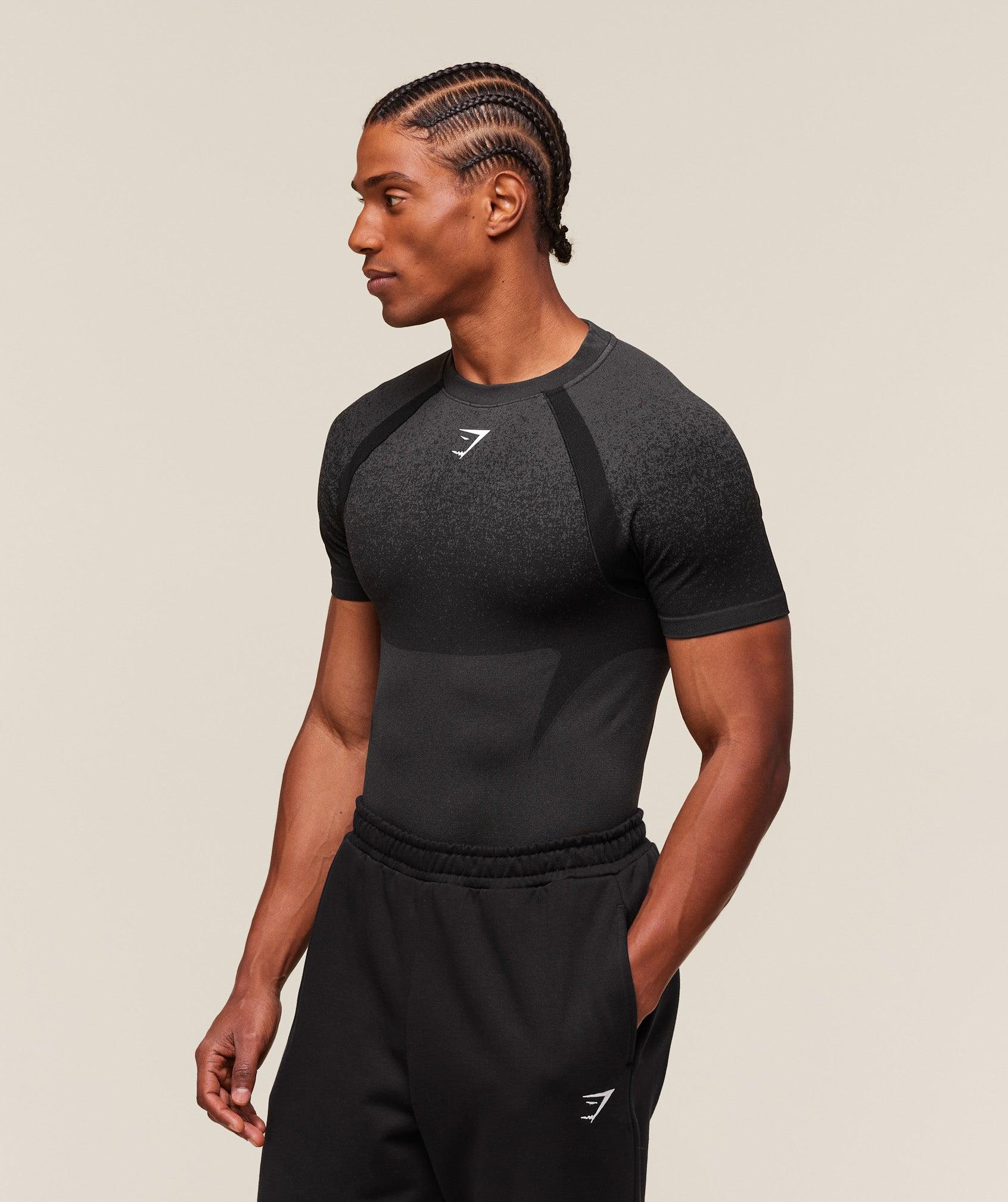 Gymshark Shadow Seamless T Shirt - Black Male Product Image