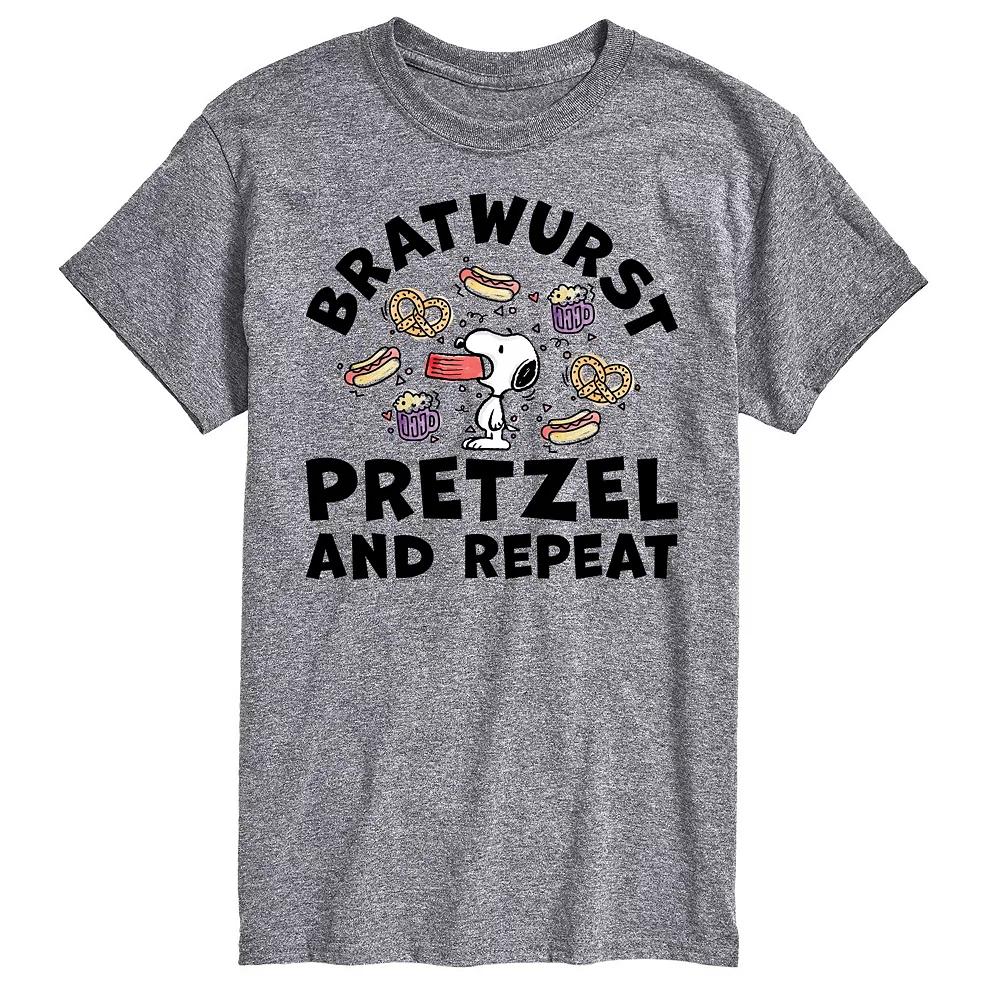 Big & Tall Peanuts Bratwurst Pretzel And Repeat Graphic Tee, Men's,  Product Image