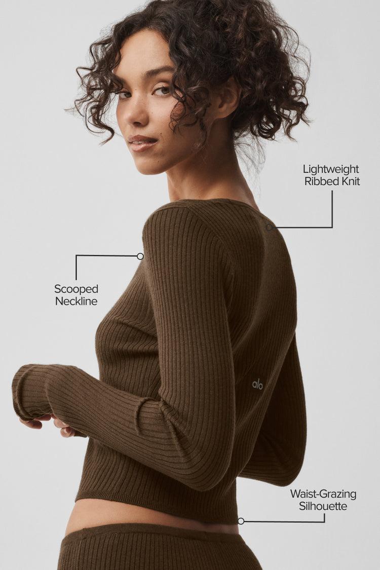 Sweater Knit Unwind Long Sleeve - Espresso Product Image