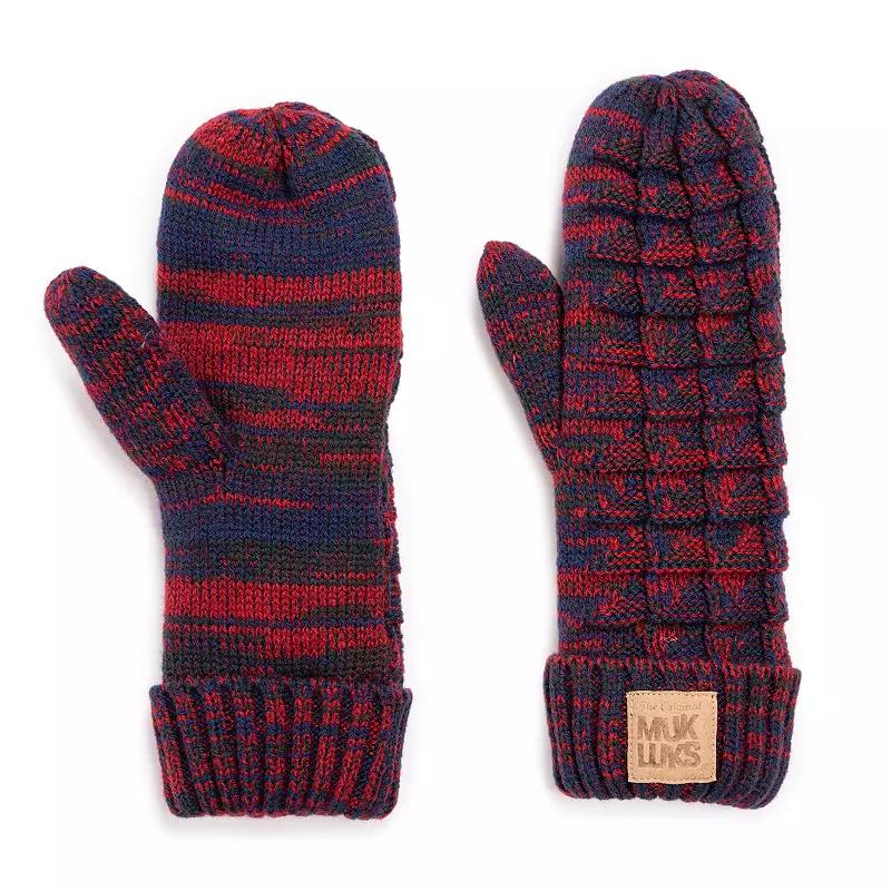 Women's MUK LUKS Patch Pom Mittens, Tawny Brown Product Image