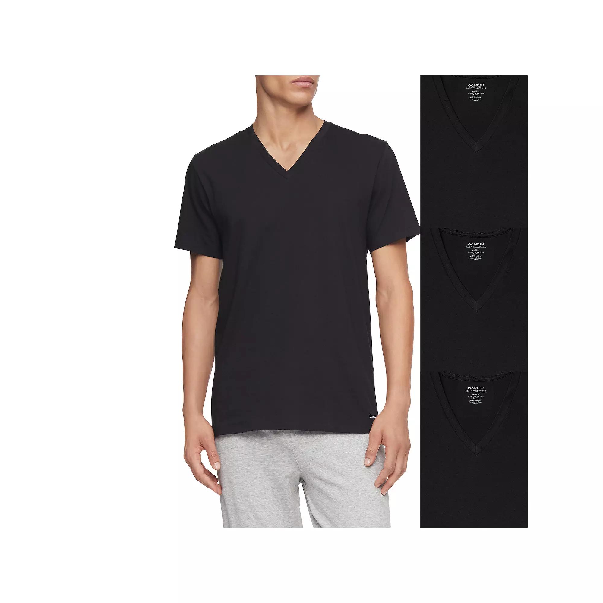 Men's Calvin Klein Classics 3-pack V-neck Tee,  Product Image