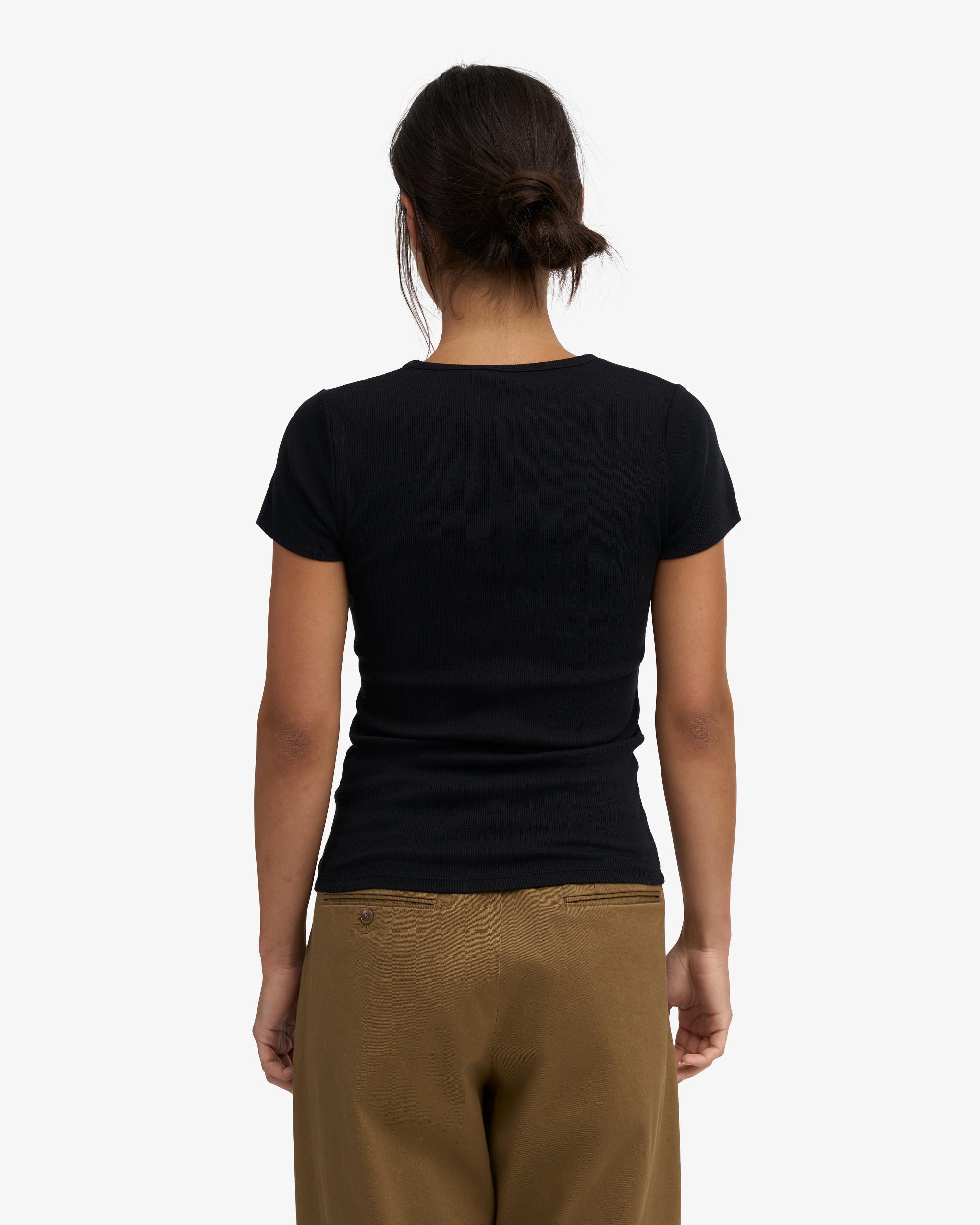 Organic Rib T-Shirt - Deep Black Product Image