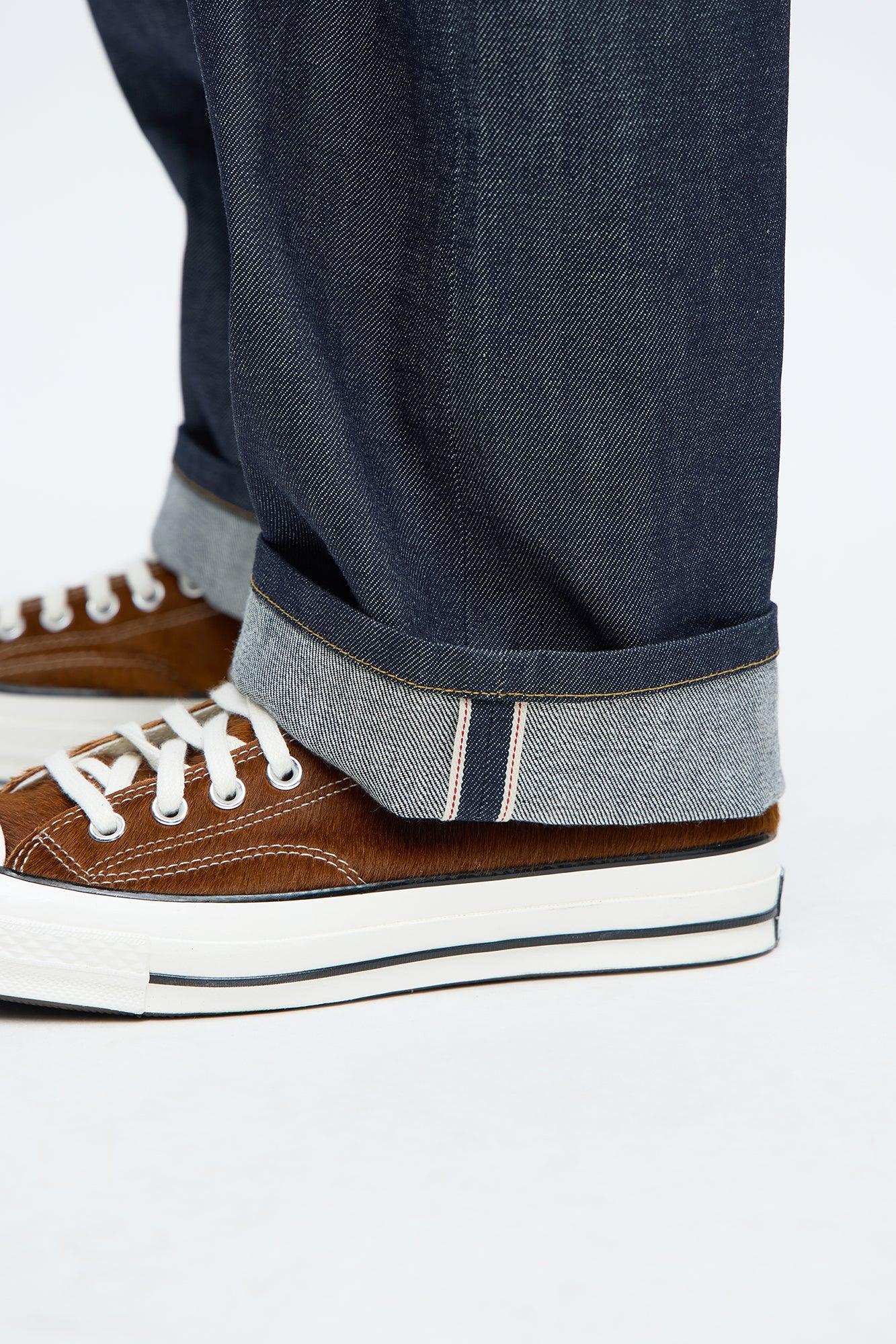 Baggy Raw Selvedge Jeans - Dark Wash Male Product Image