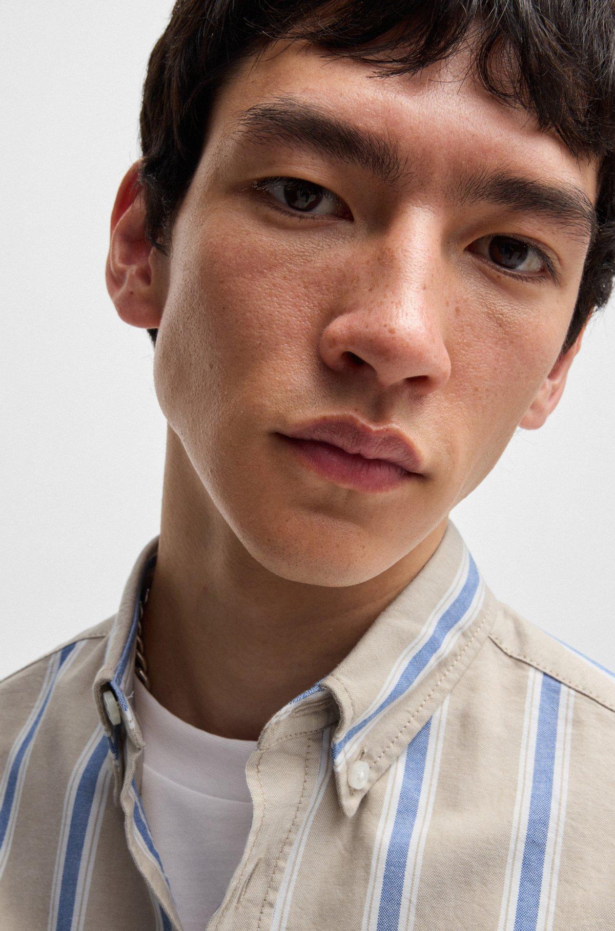 Oversize-fit button-down shirt in Oxford cotton Product Image