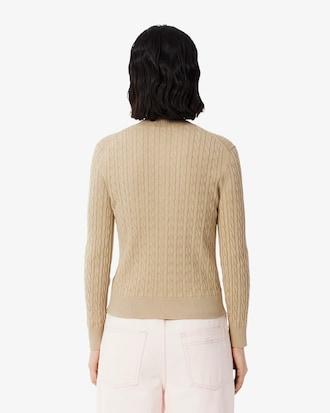 Washed Effect Cable Knit Cardigan Product Image