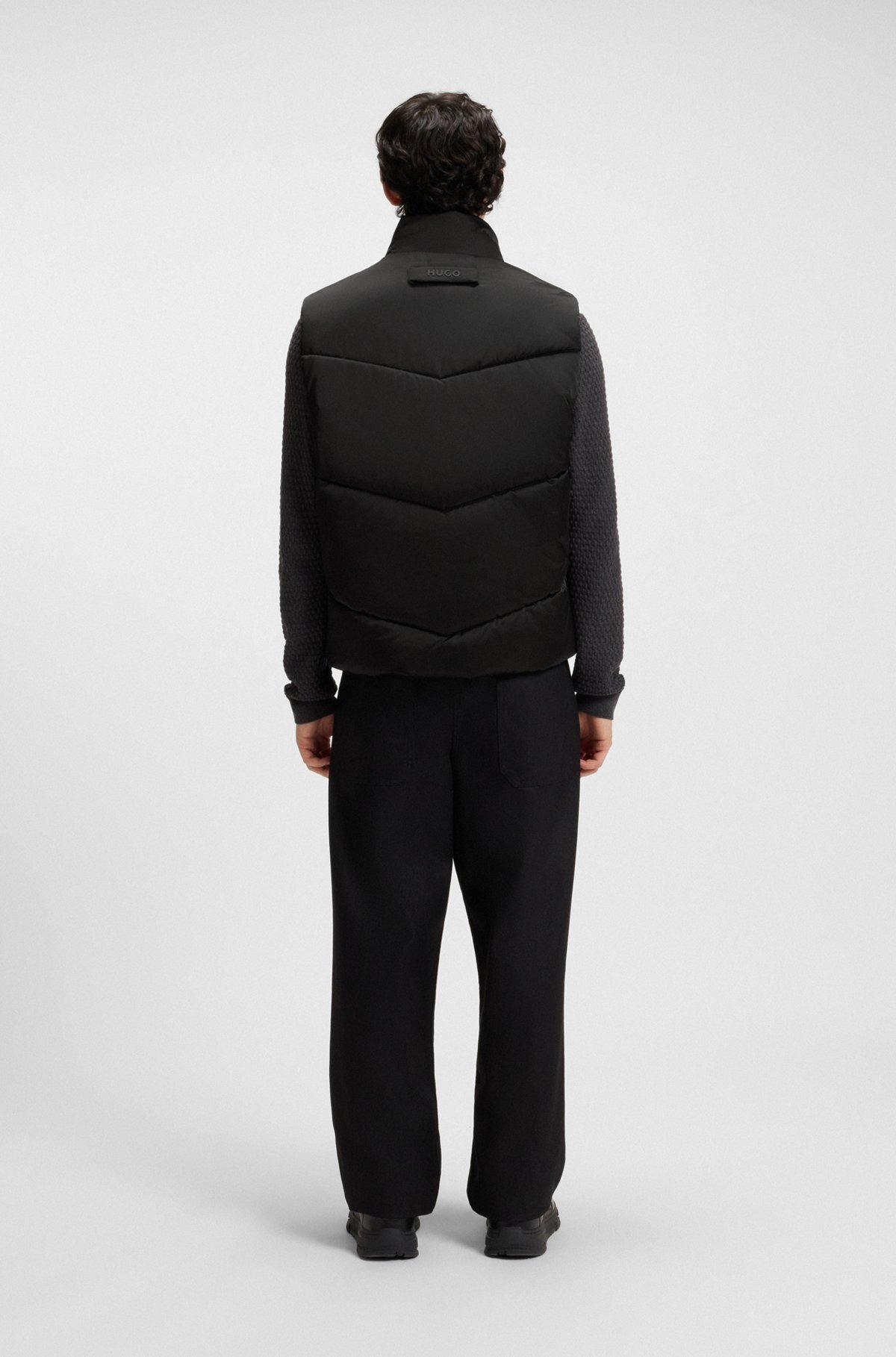 HUGO - Water-repellent gilet in padded satin - Black Product Image