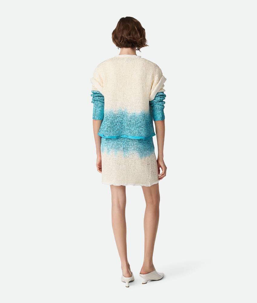 Women's Wool And Silk Overdyed Cardigan in Chalk/skyline Product Image