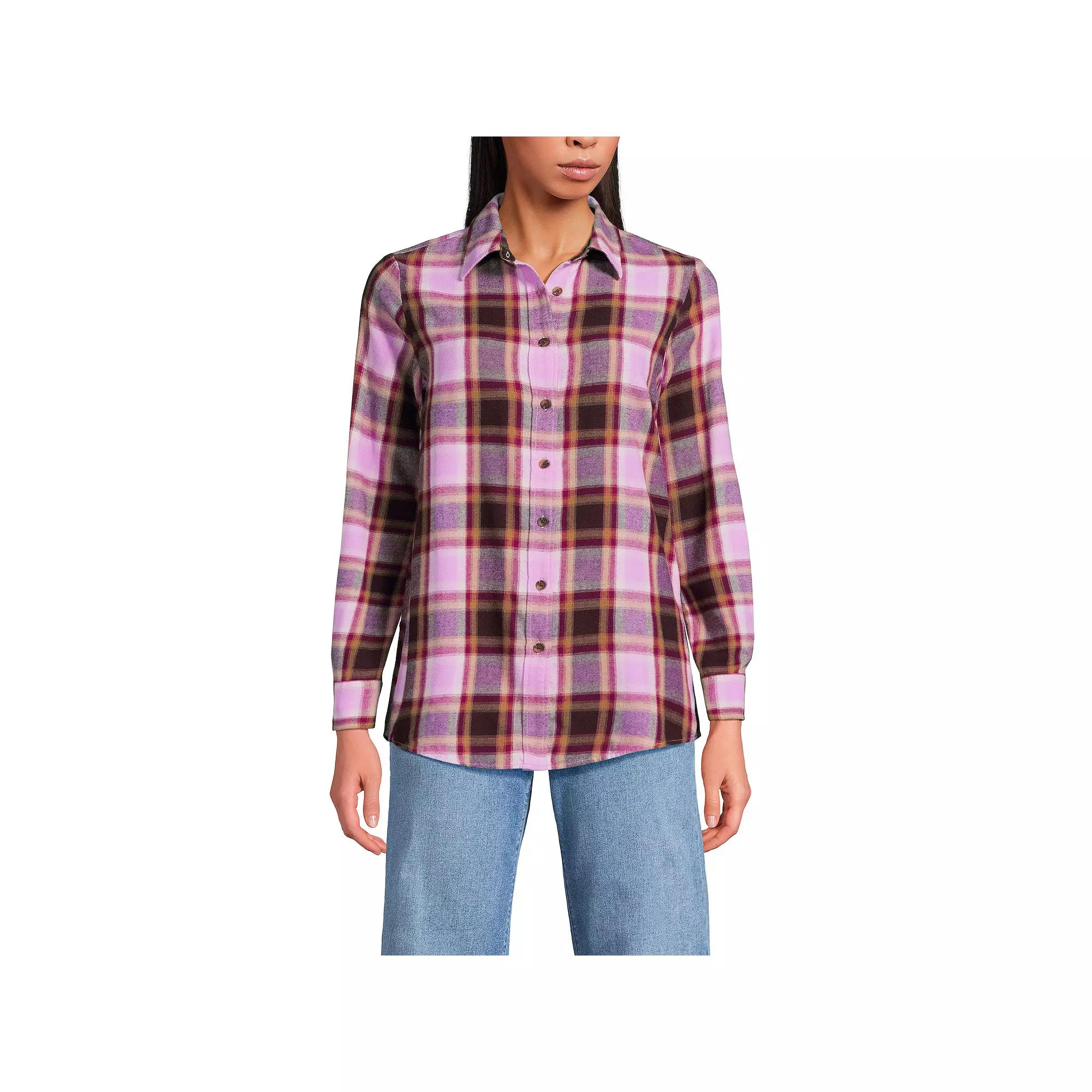 Women's Lands' End Flannel Boyfriend Shirt,  Product Image