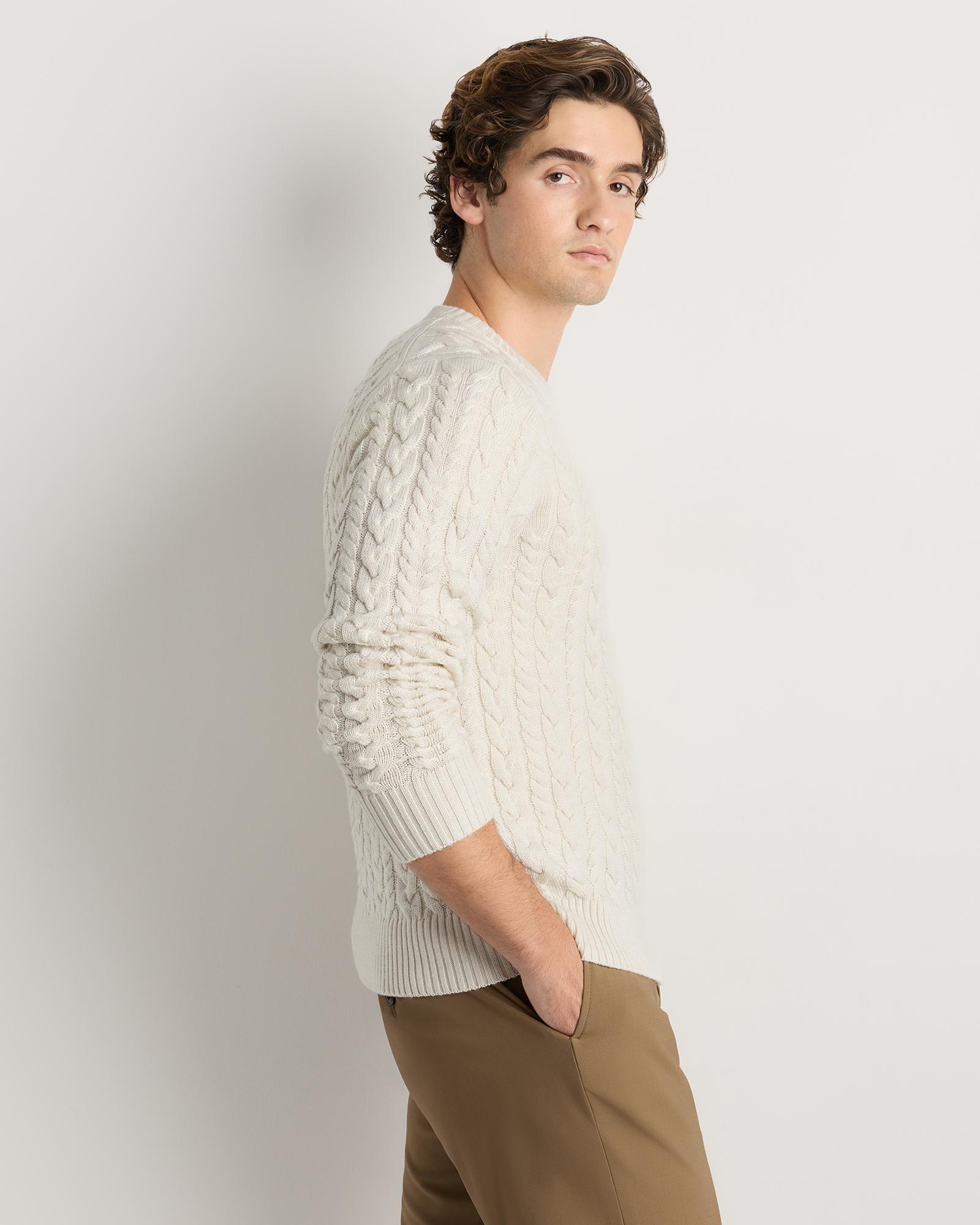 Quince | Men's Australian Merino Wool Cable Crewneck Sweater Size XL Product Image