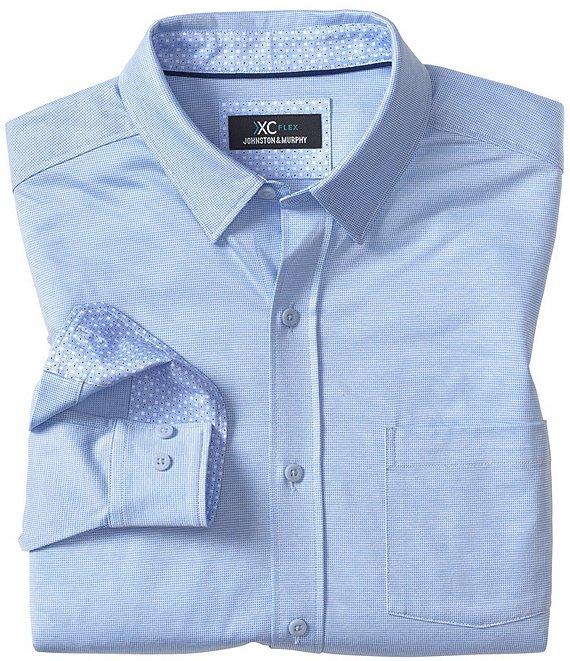Johnston & Murphy XCFlex Birdseye Long Sleeve Woven Shirt Product Image