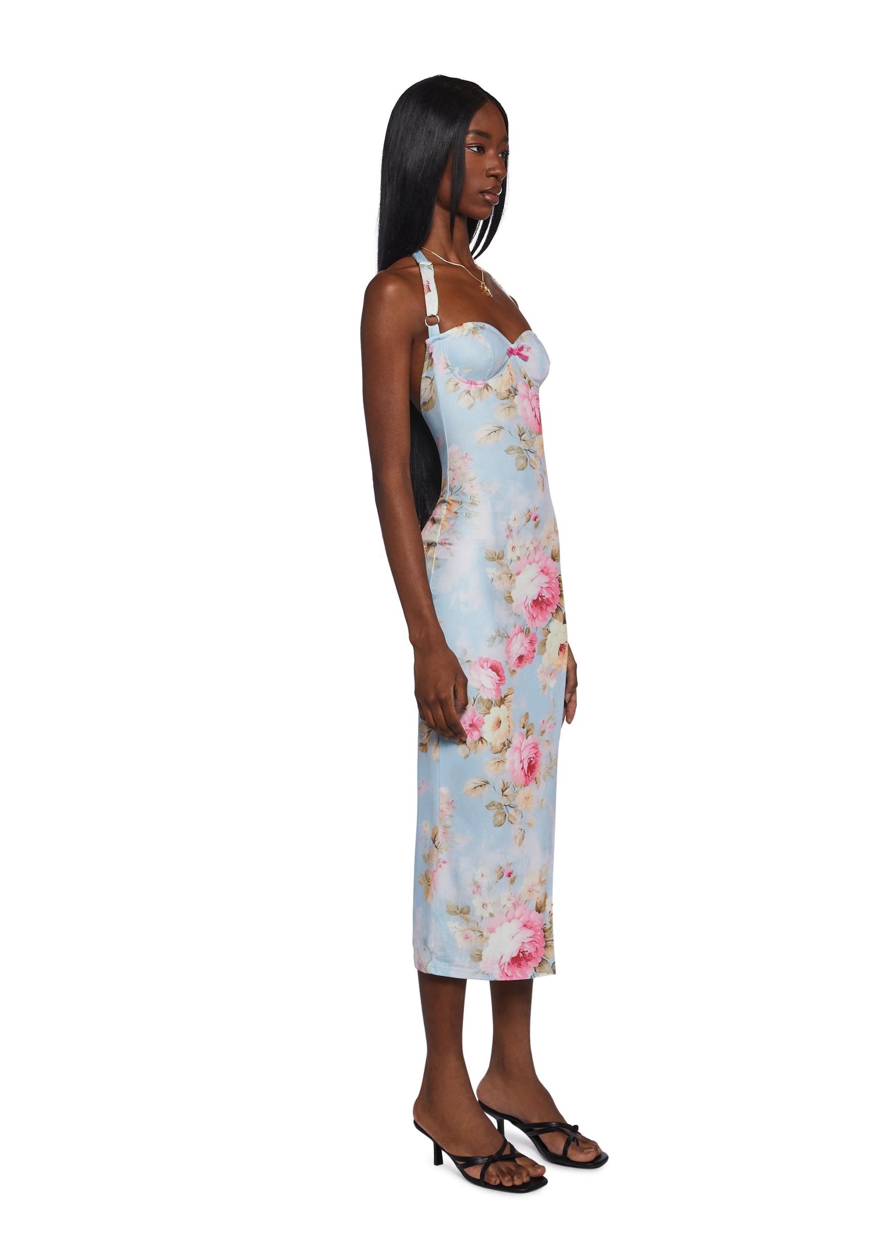 Womens Floral Maxi Dress - Multi Product Image
