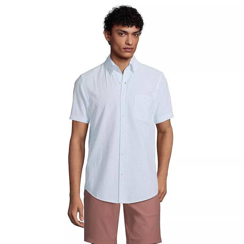 Men's Lands' End Button-Down Seersucker Shirt,  Product Image