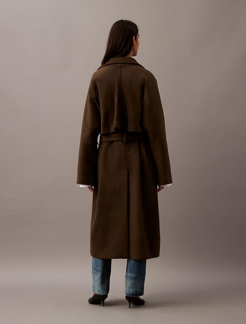 Long Wool Cashmere Blend Trench Coat Product Image