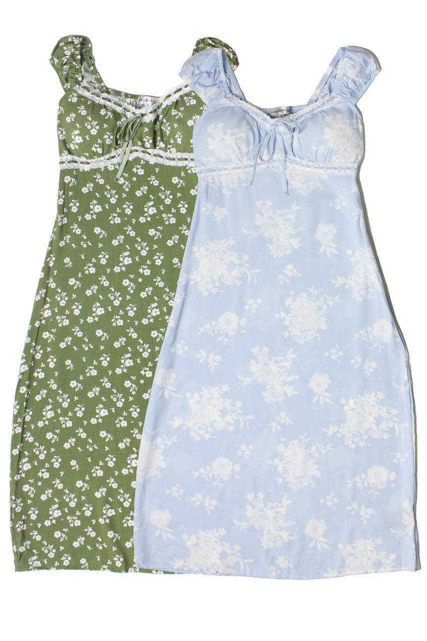 Puff Sleeve Lace Trim Floral Maxi Dress Product Image