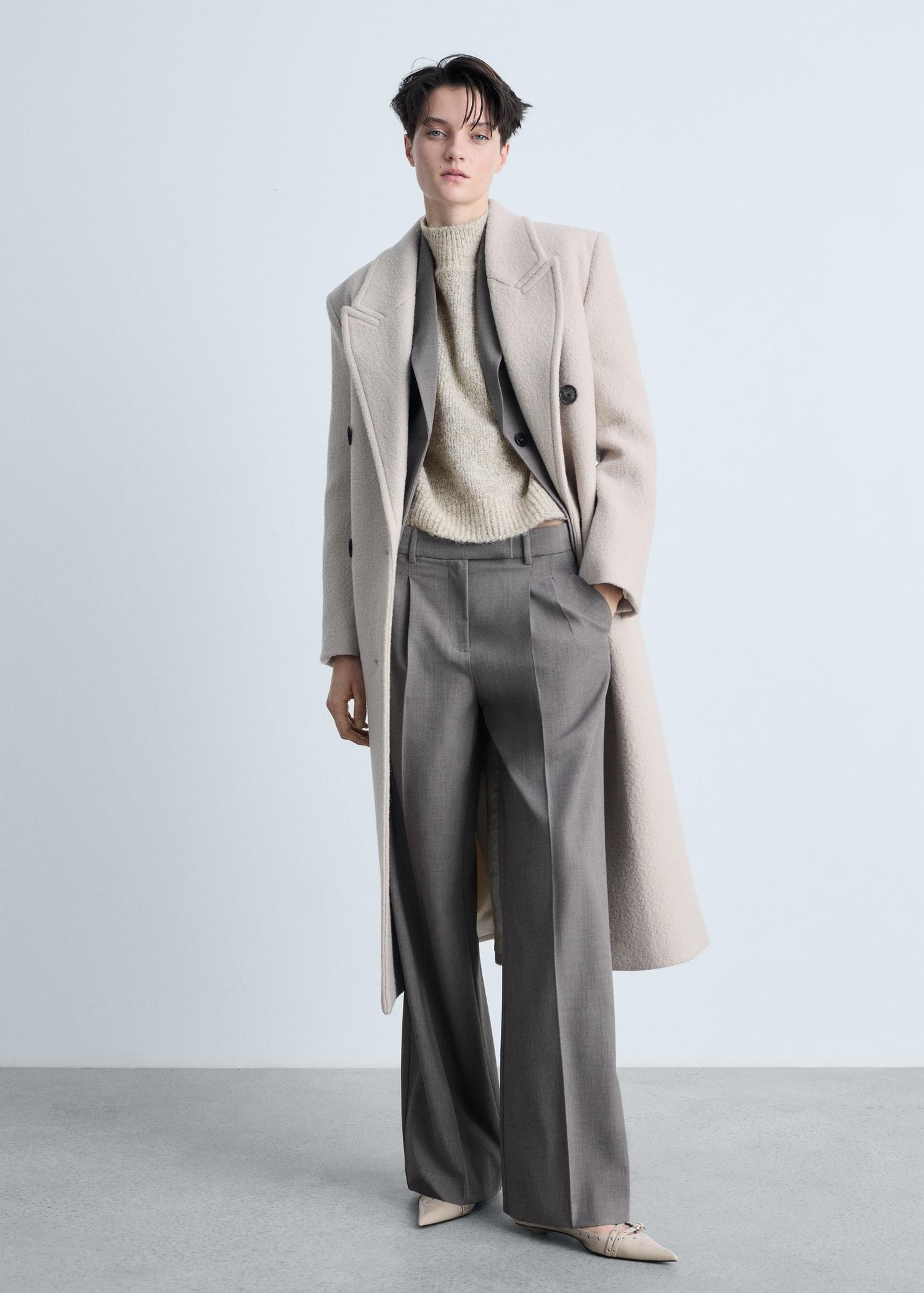 Knitted sweater with perkins neck - Women | MANGO USA Product Image