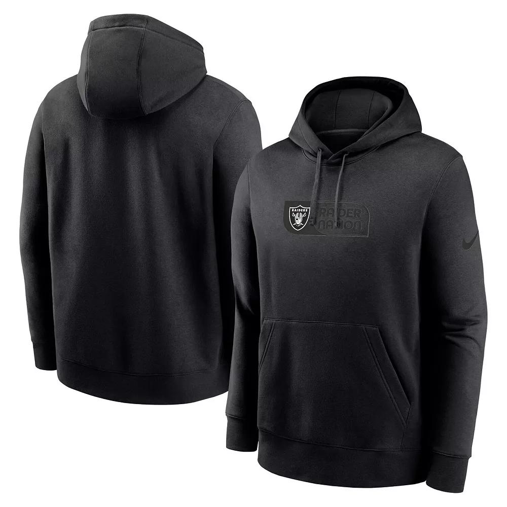Men's Nike Black Las Vegas Raiders Edge French Terry Club Pullover Hoodie,  Product Image