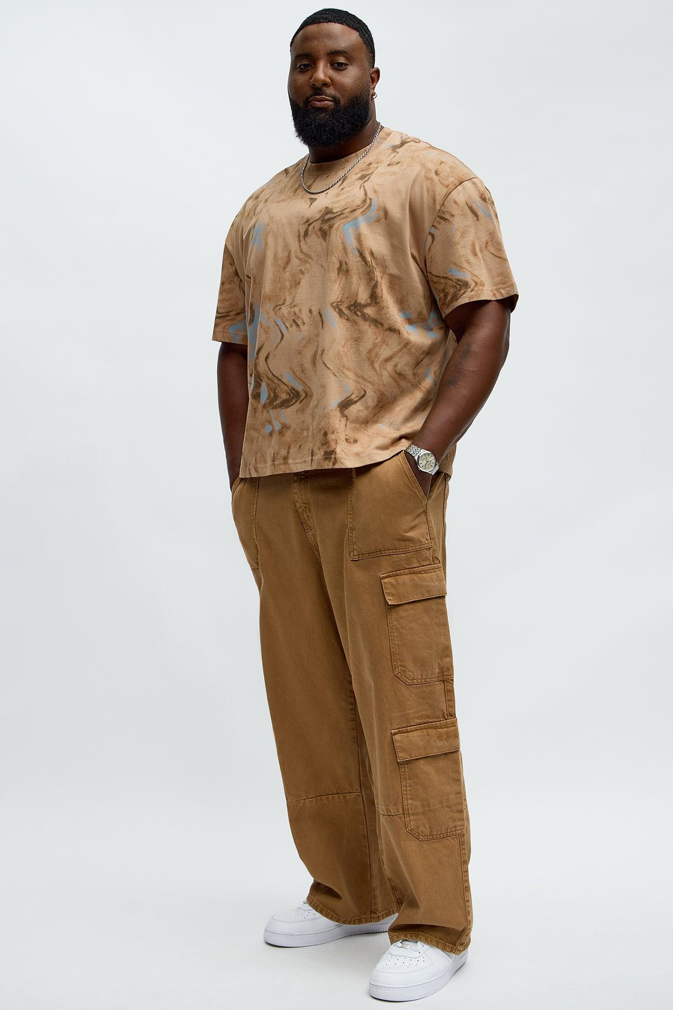 Build Up Baggy Cargo Jeans - Brown Male Product Image