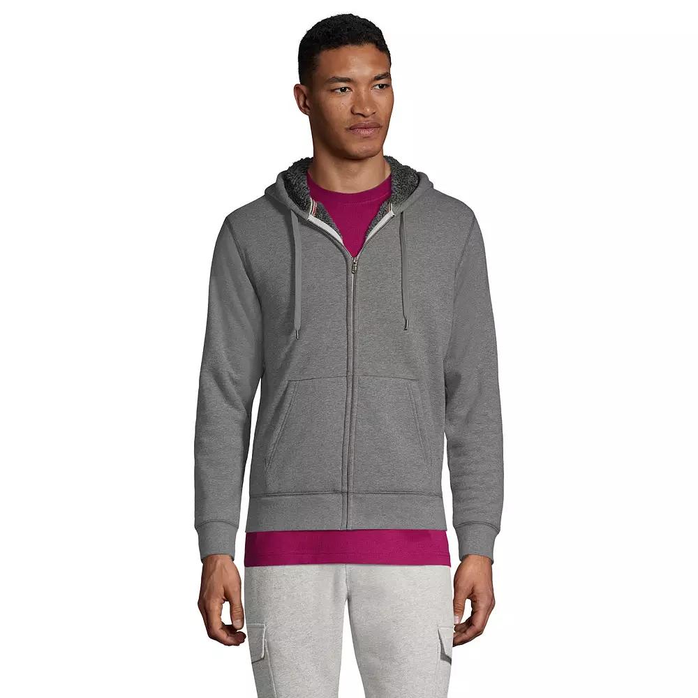 Men's Lands' End Serious Sweats Full-Zip Sherpa Hoodie,  Product Image