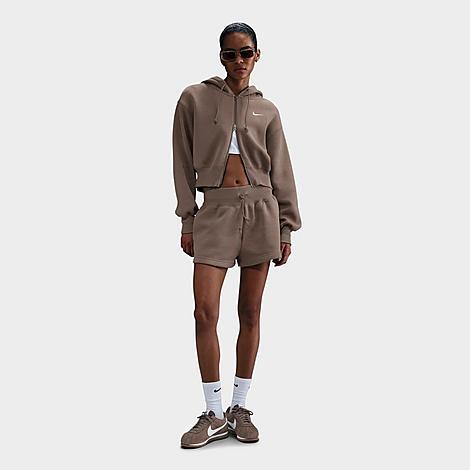 Nike Womens Nike Fleece HR Shorts - Womens Sail/Stadium Green Product Image