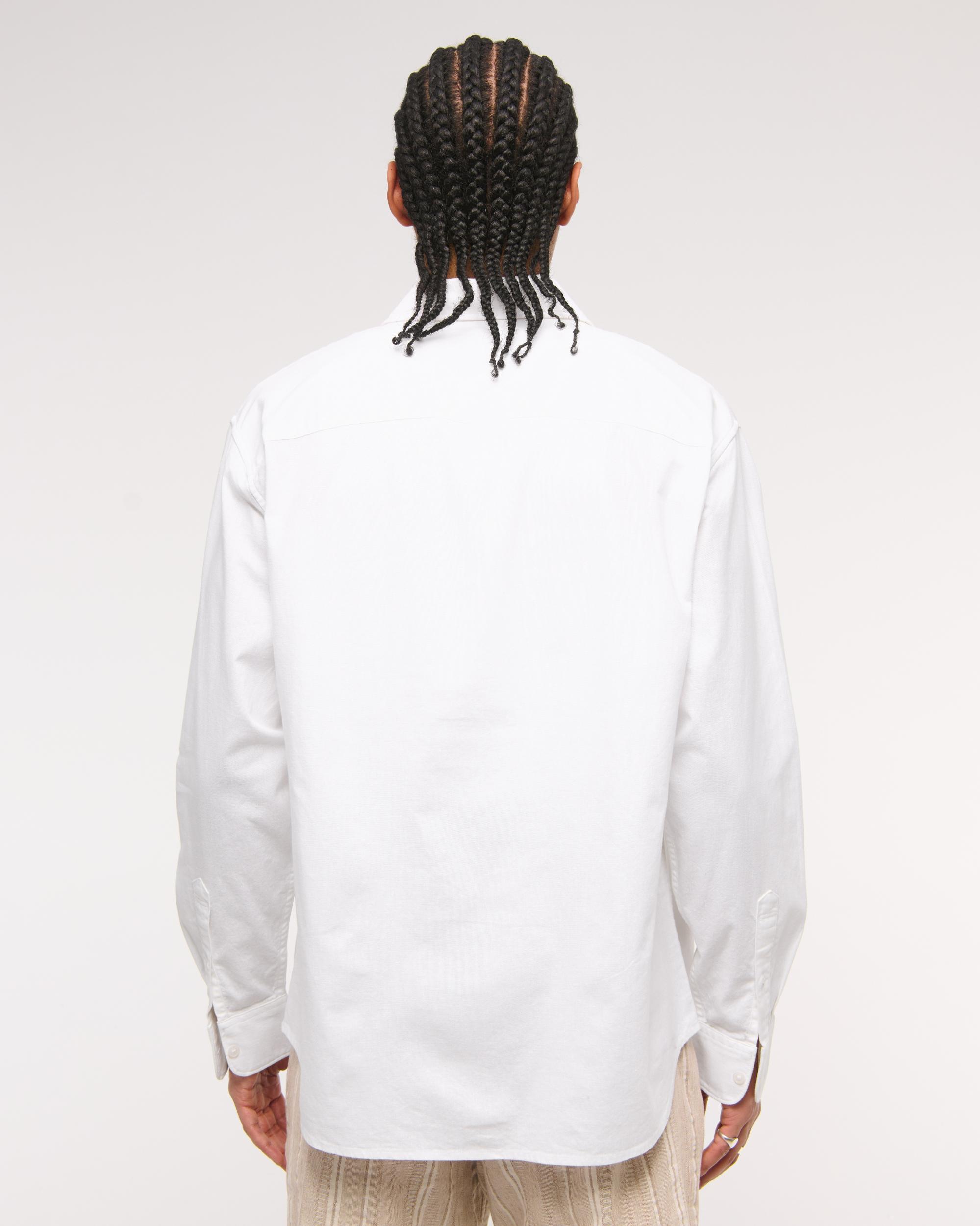 Summer Linen-Blend Button-Up Shirt Product Image