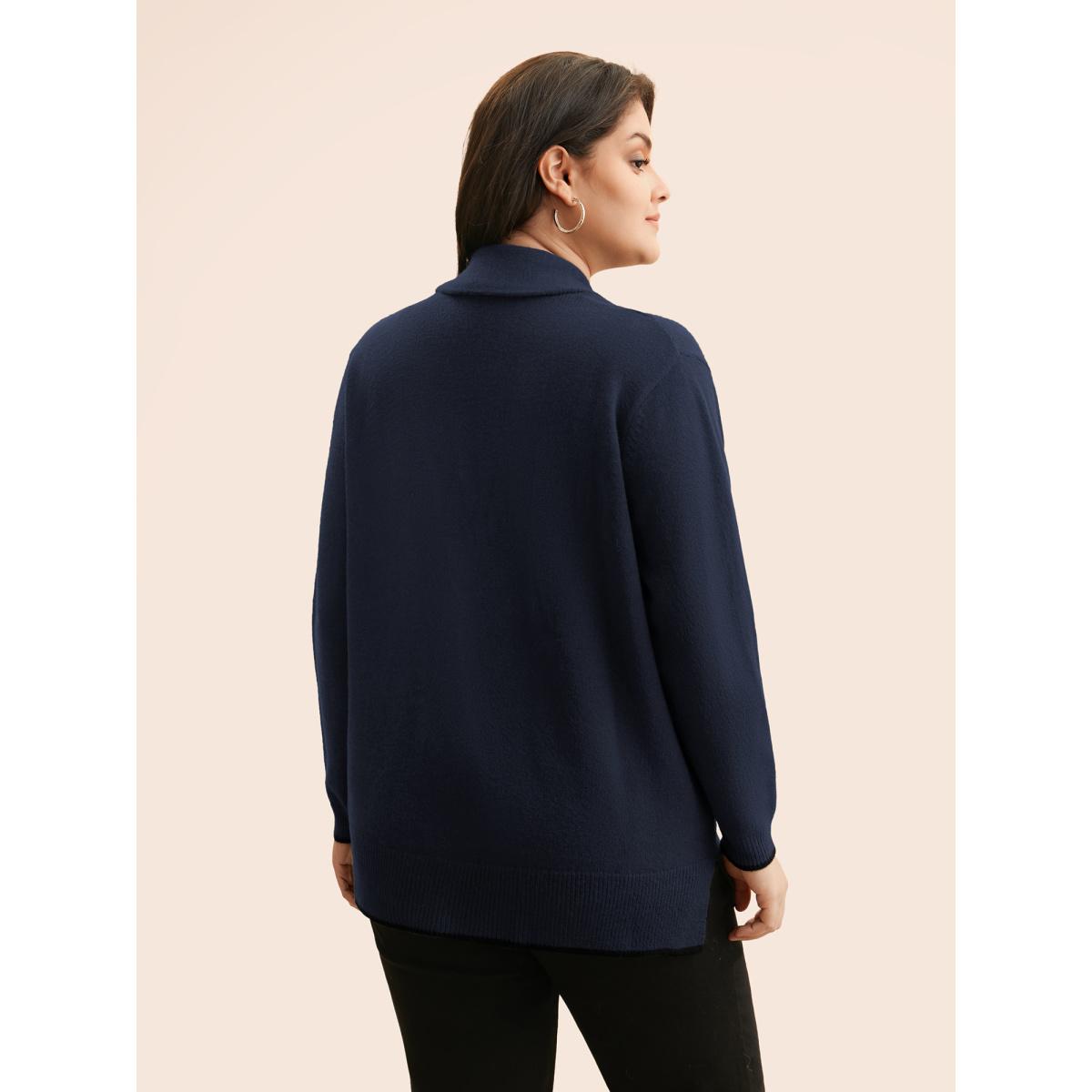 Plus Size Supersoft Essentials Solid Shawl Collar Cardigan Indigo Women Timeless Loose Long Sleeve Elegant Cardigans BloomChic 18-20/2X Product Image