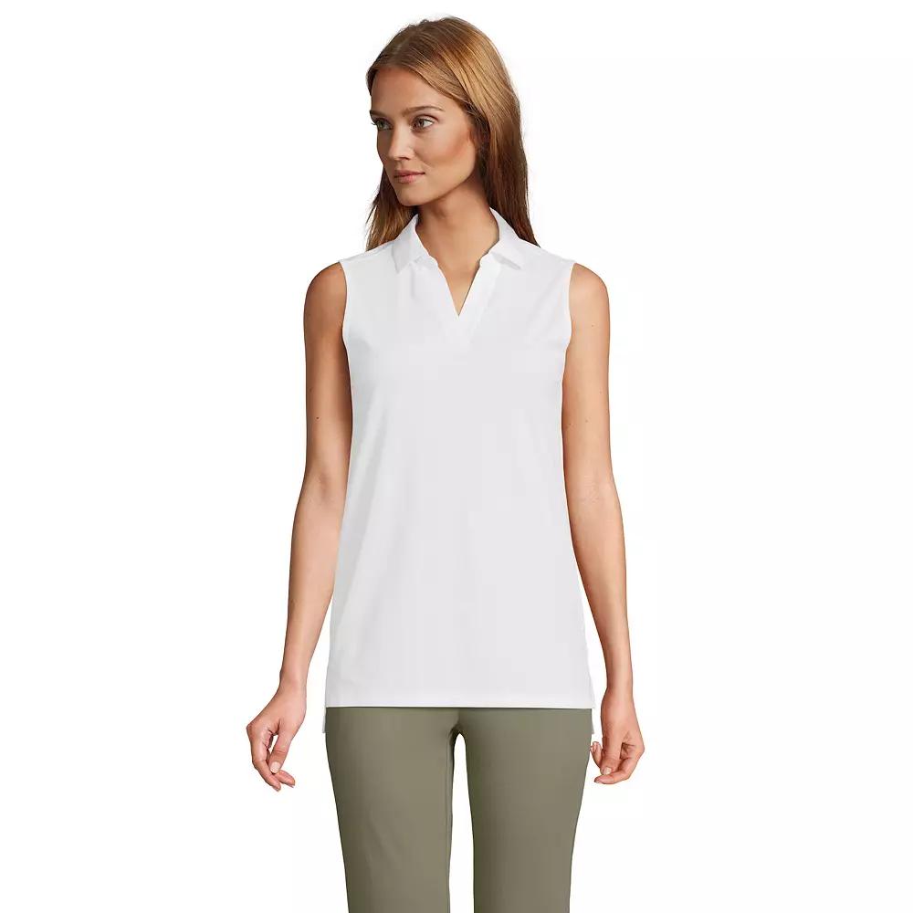 Womens Lands' End Performance Pique Sleeveless Polo Shirt, Women's,  Product Image