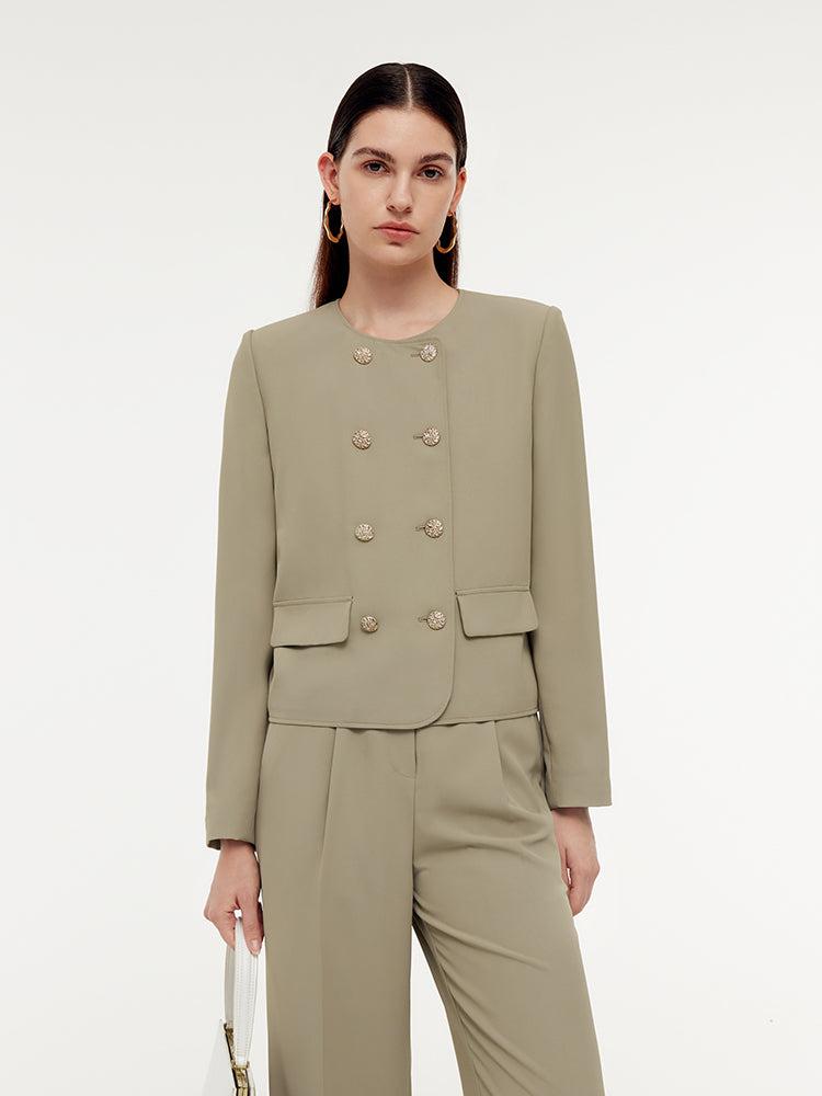 Stretch Double-Breasted Women Jacket Product Image