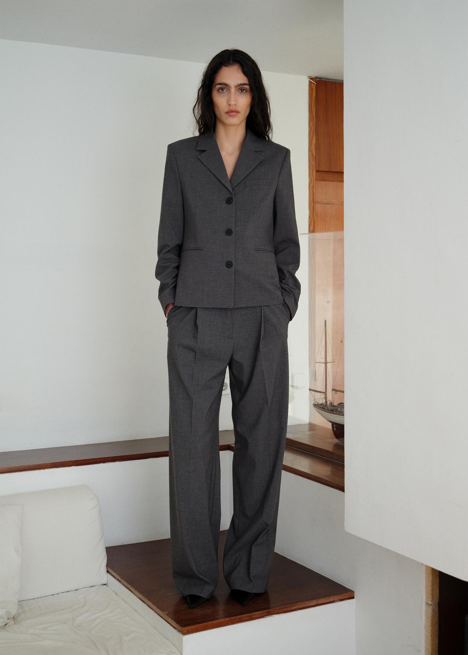 Straight button suit blazer - Women | MANGO USA Product Image