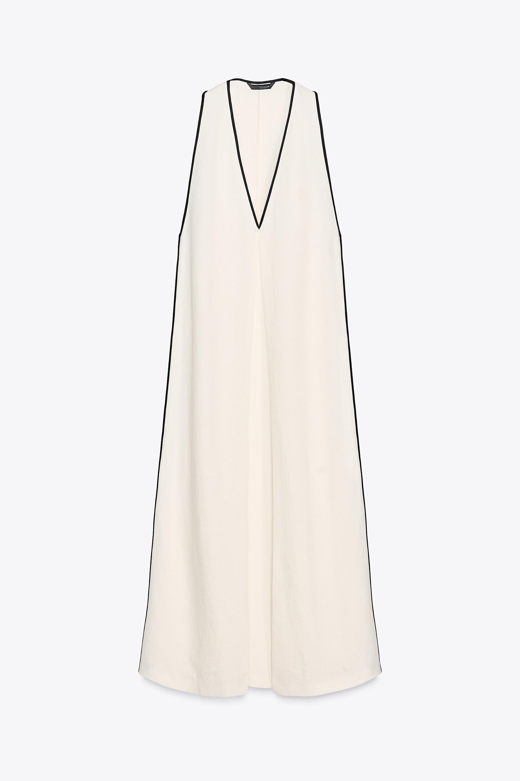 ZW COLLECTION LINEN BLEND DRESS WITH TRIM Product Image