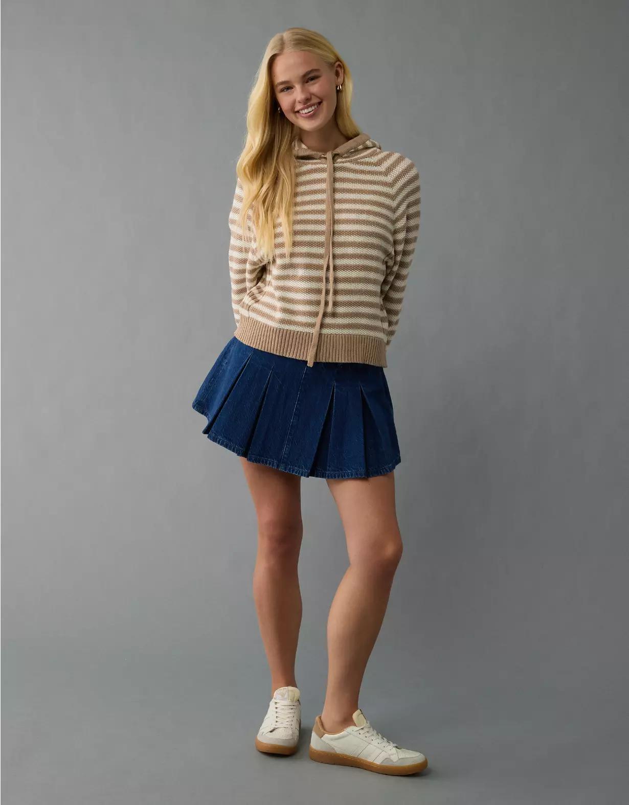 AE Cropped Cotton Hoodie Product Image