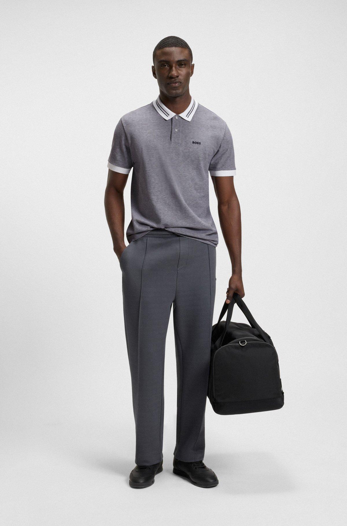 Cotton-piqué polo shirt with dot print Product Image