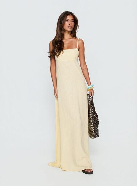 Solie Tie Back Maxi Dress Butter Product Image