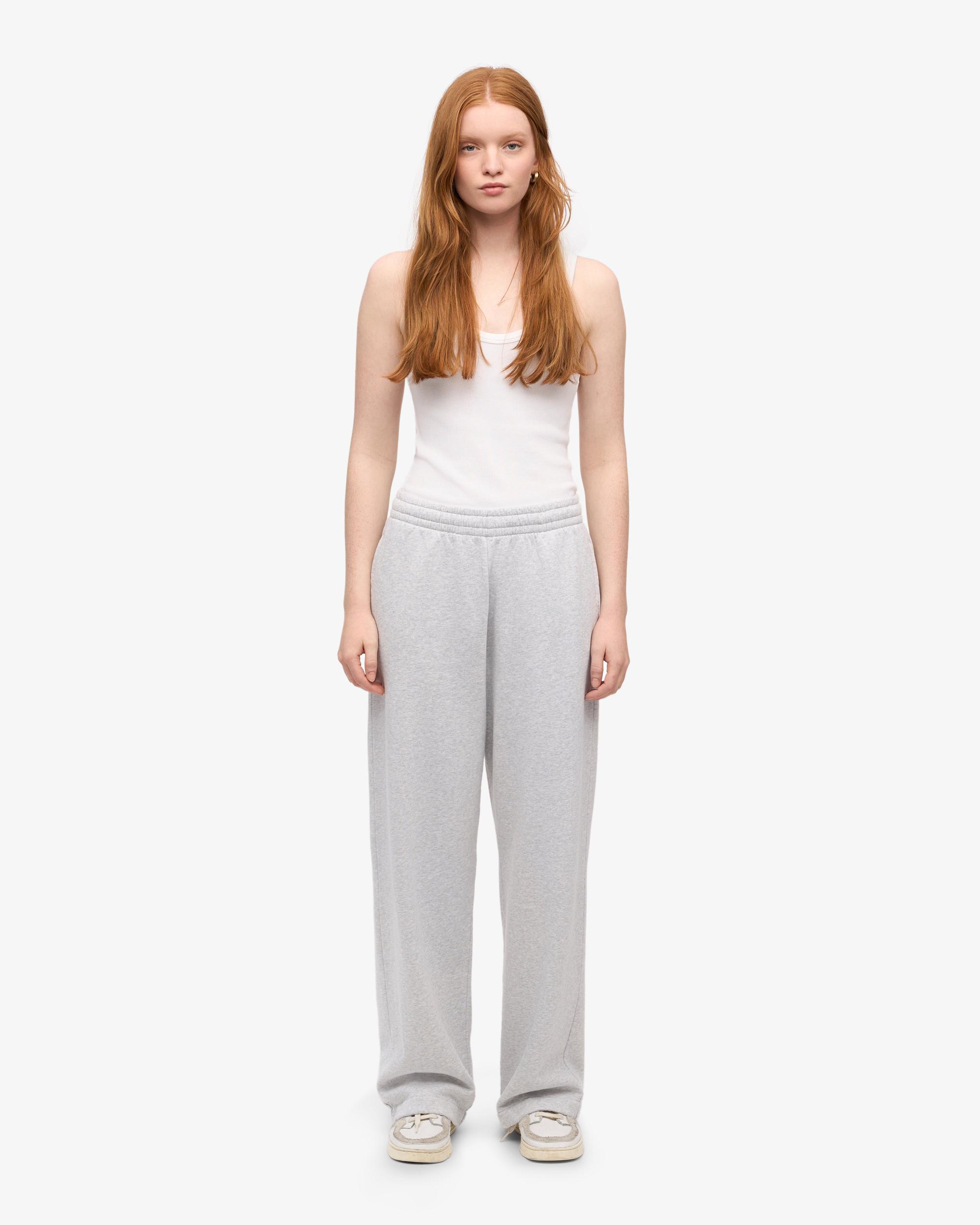 Organic Straight Leg Sweatpants - Snow Melange Product Image