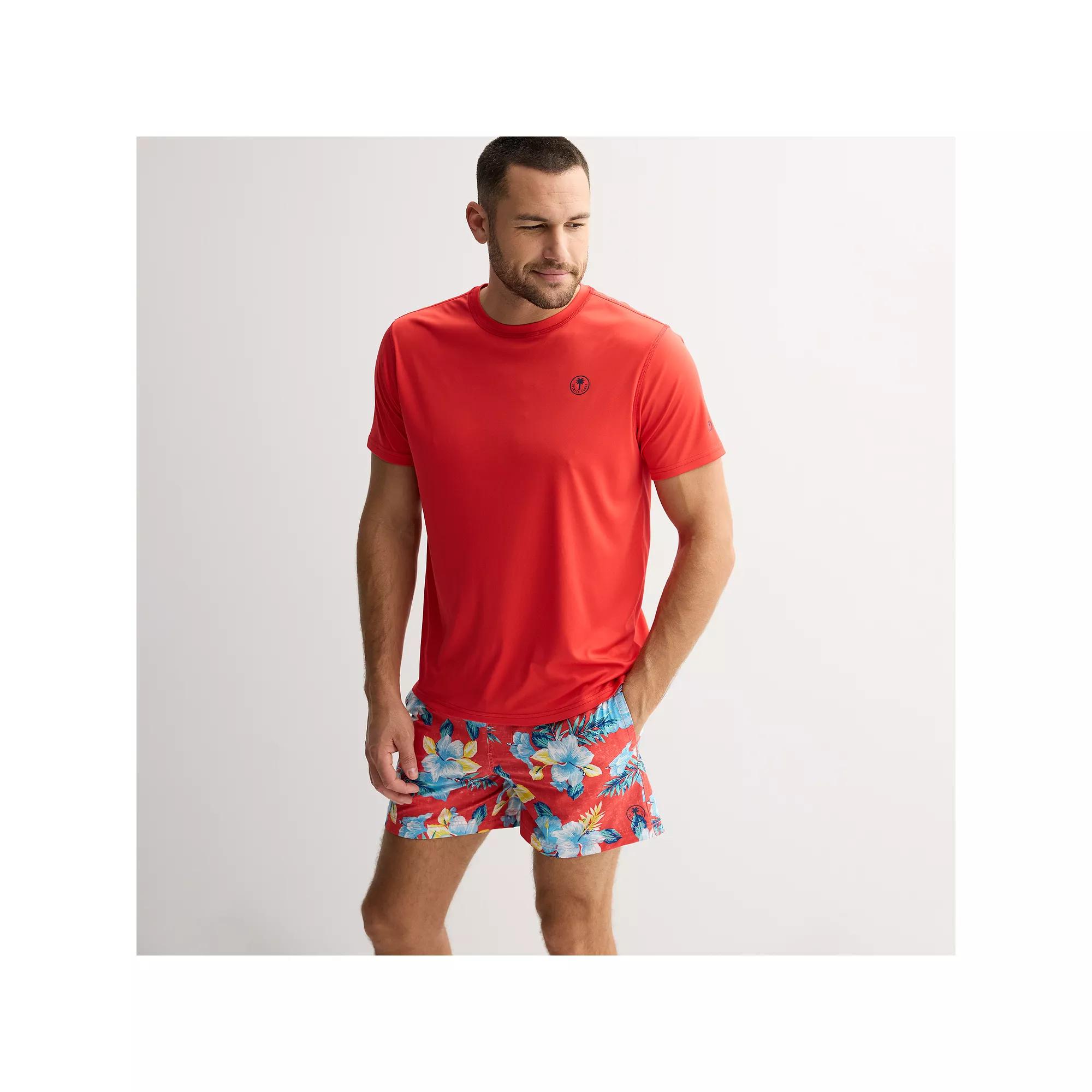 Men's Trinity Coast Short Sleeve Swim Shirt, Size: XS, Red Product Image