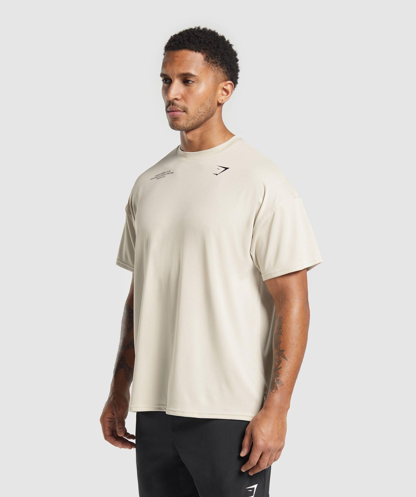 Gymshark Conditioning Club Oversized T-Shirt - Pebble Grey Male Product Image
