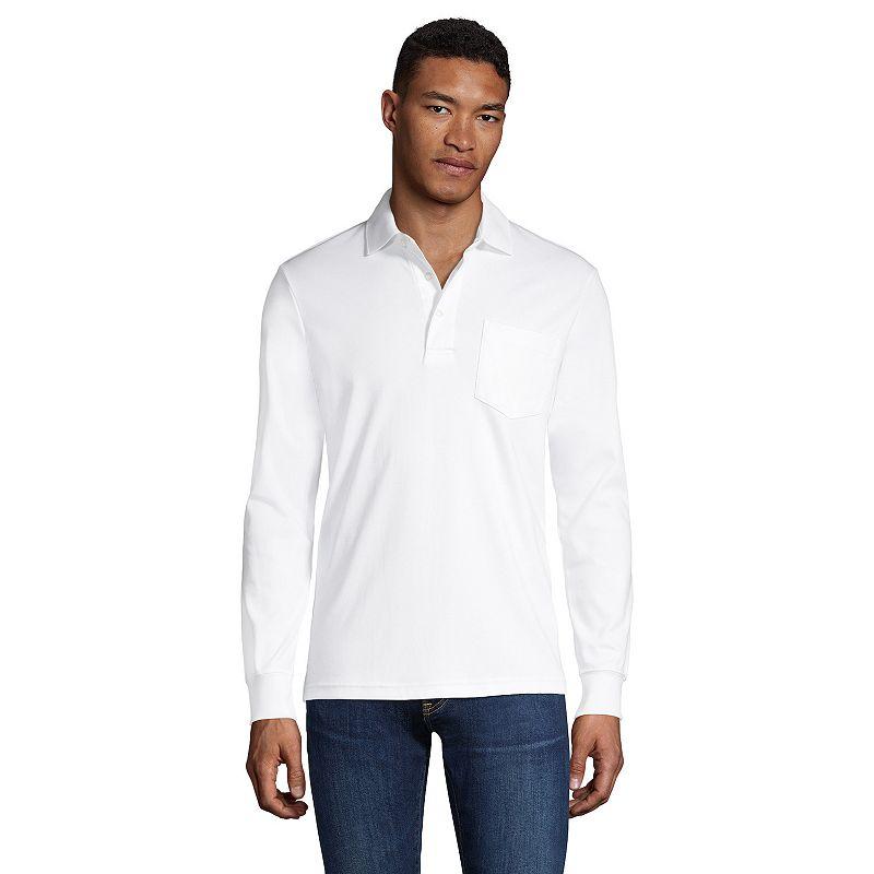 Big & Tall Lands' End Super Soft Classic-Fit Long Sleeve Supima Pocket Polo, Men's,  Product Image