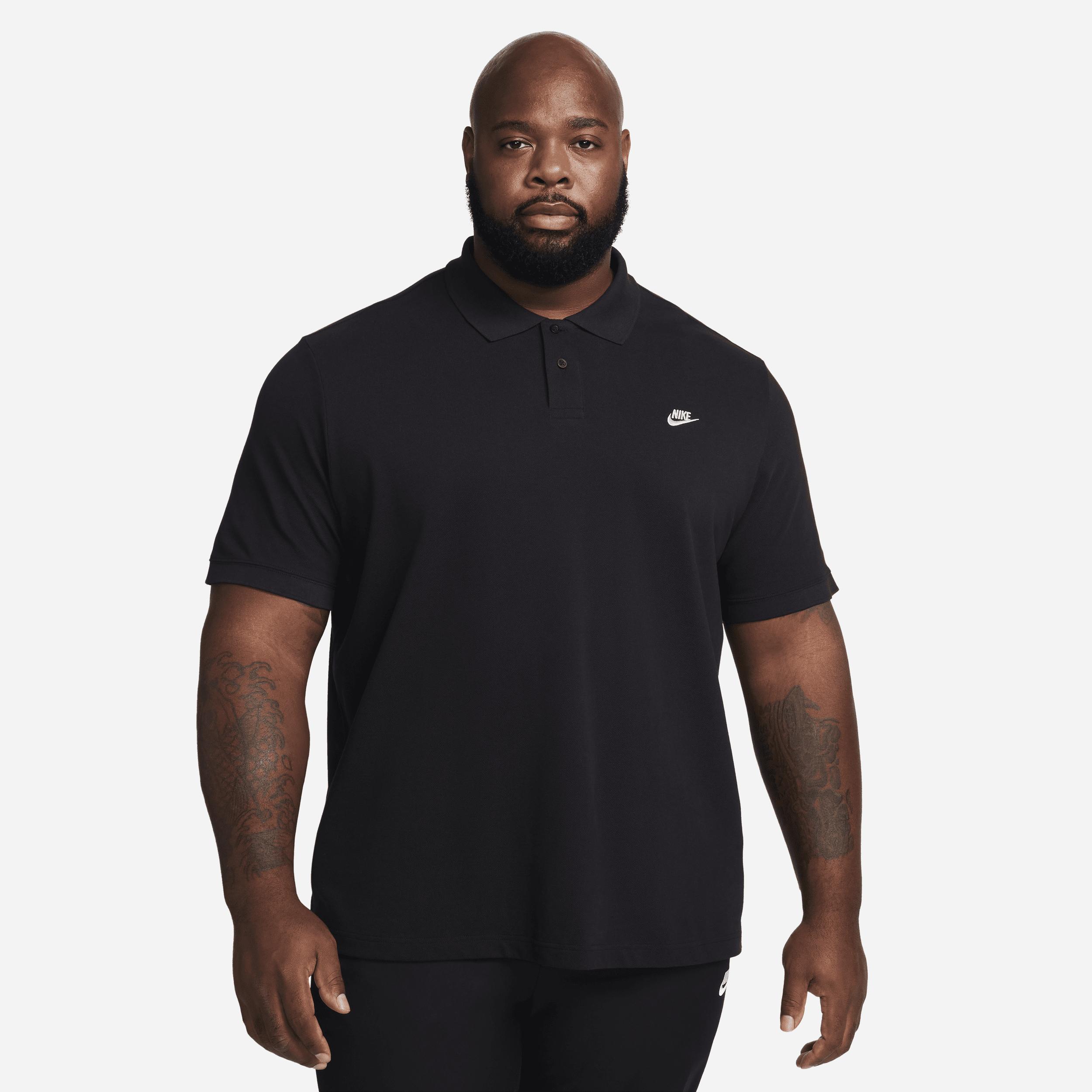 Nike Mens Nike Club SS Polo Pique - Mens Black/White Product Image