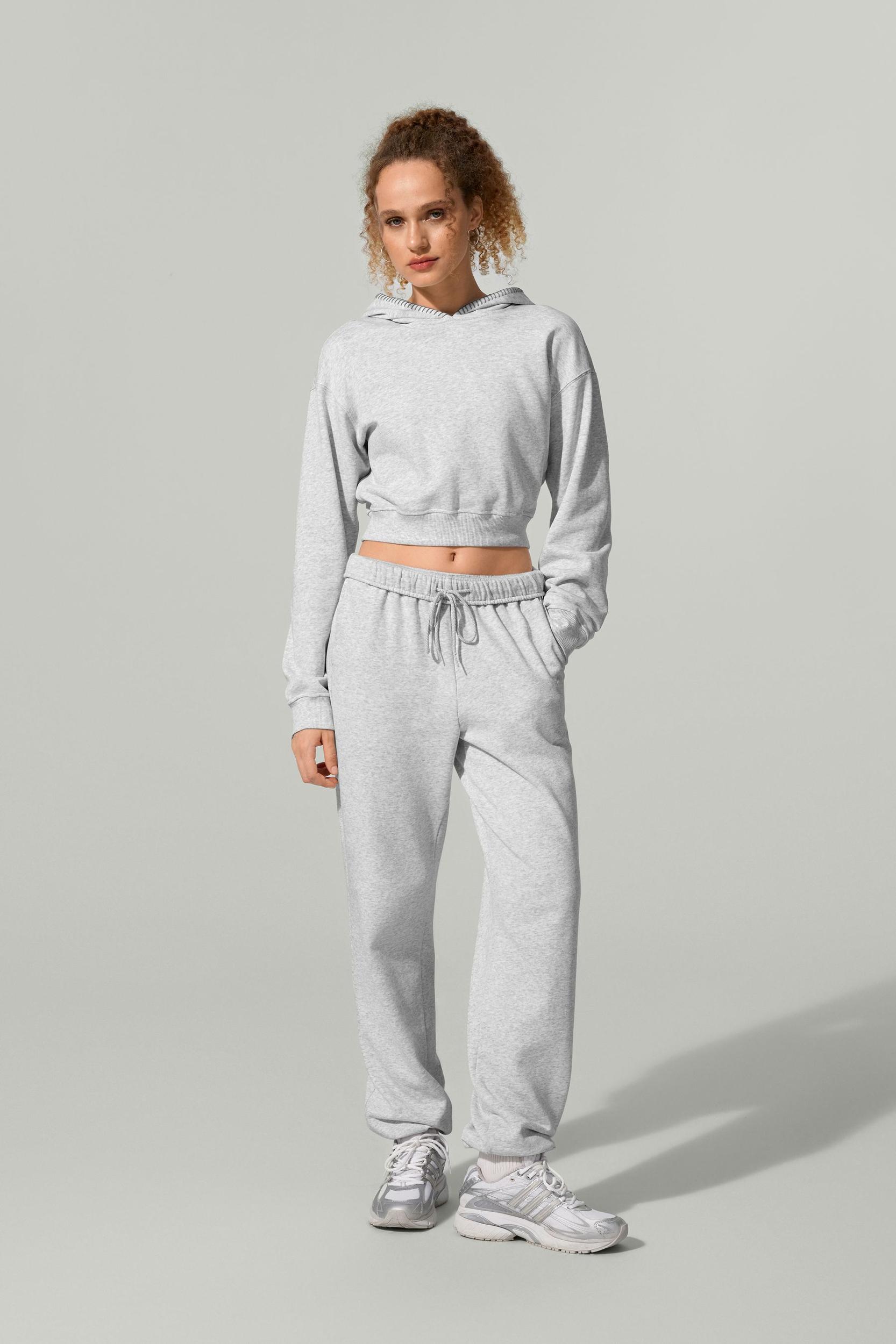 LILYSILK Women's Silk-Infused Cotton Relaxed Fit Cuffed Joggers, Navy, XS Product Image