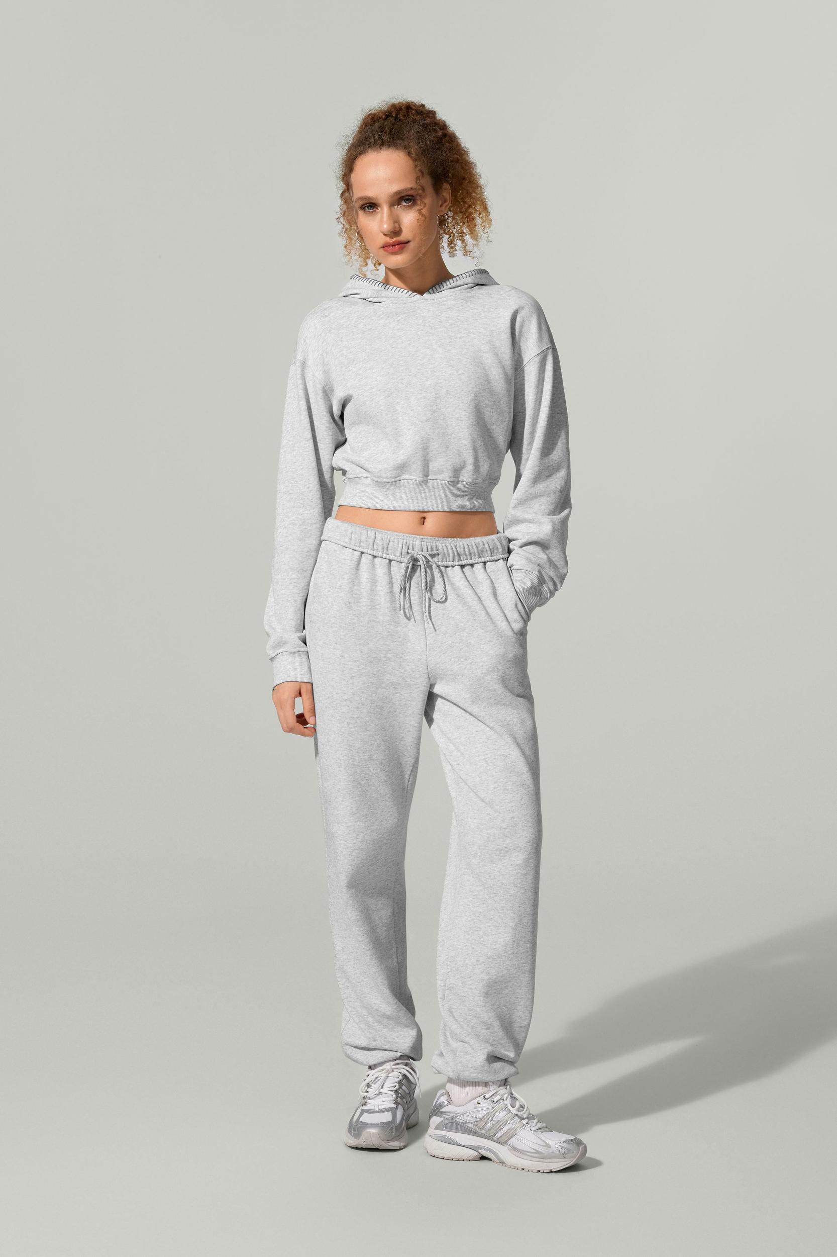 LILYSILK Women's Silk-Infused Cotton Relaxed Fit Cuffed Joggers, Navy, XS Product Image