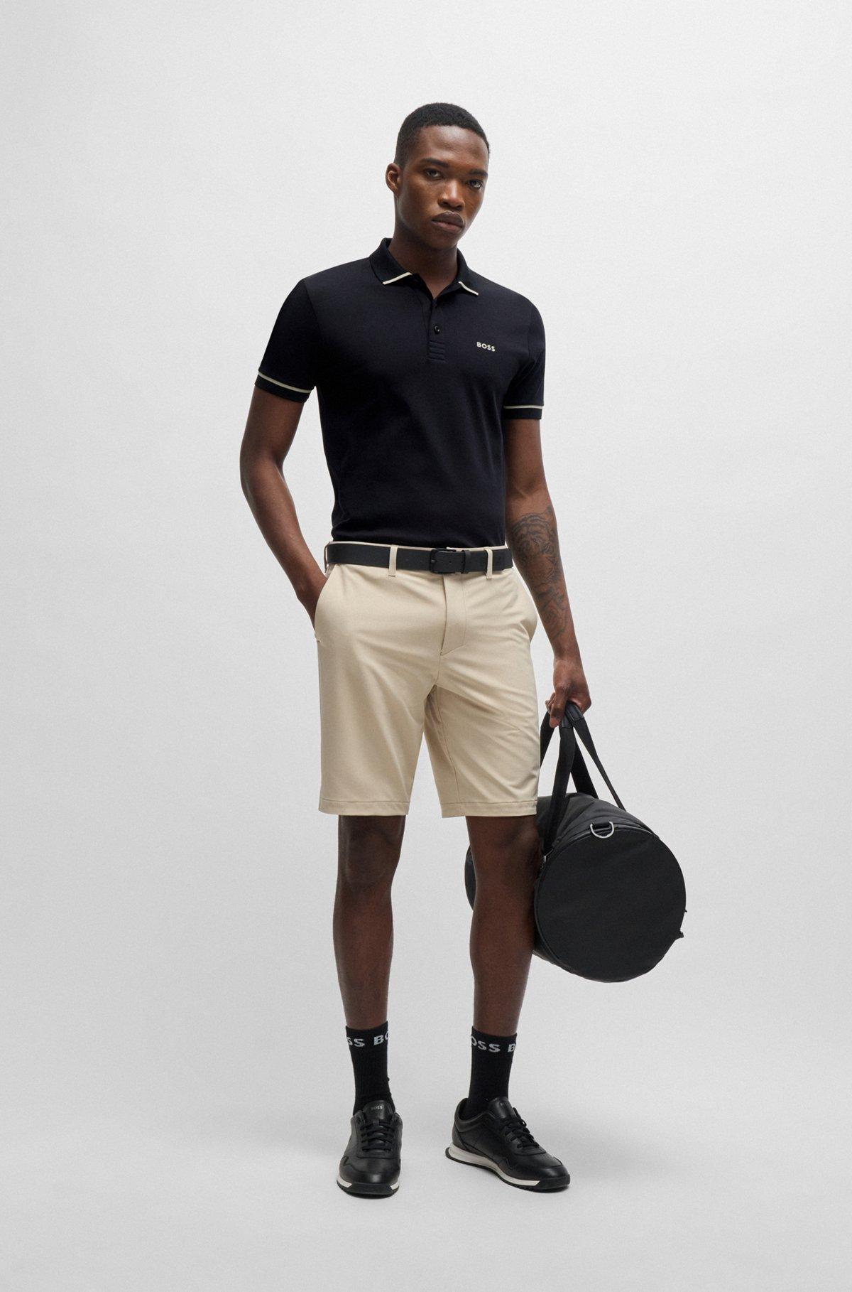 Interlock-cotton slim-fit polo shirt with contrast trims Product Image
