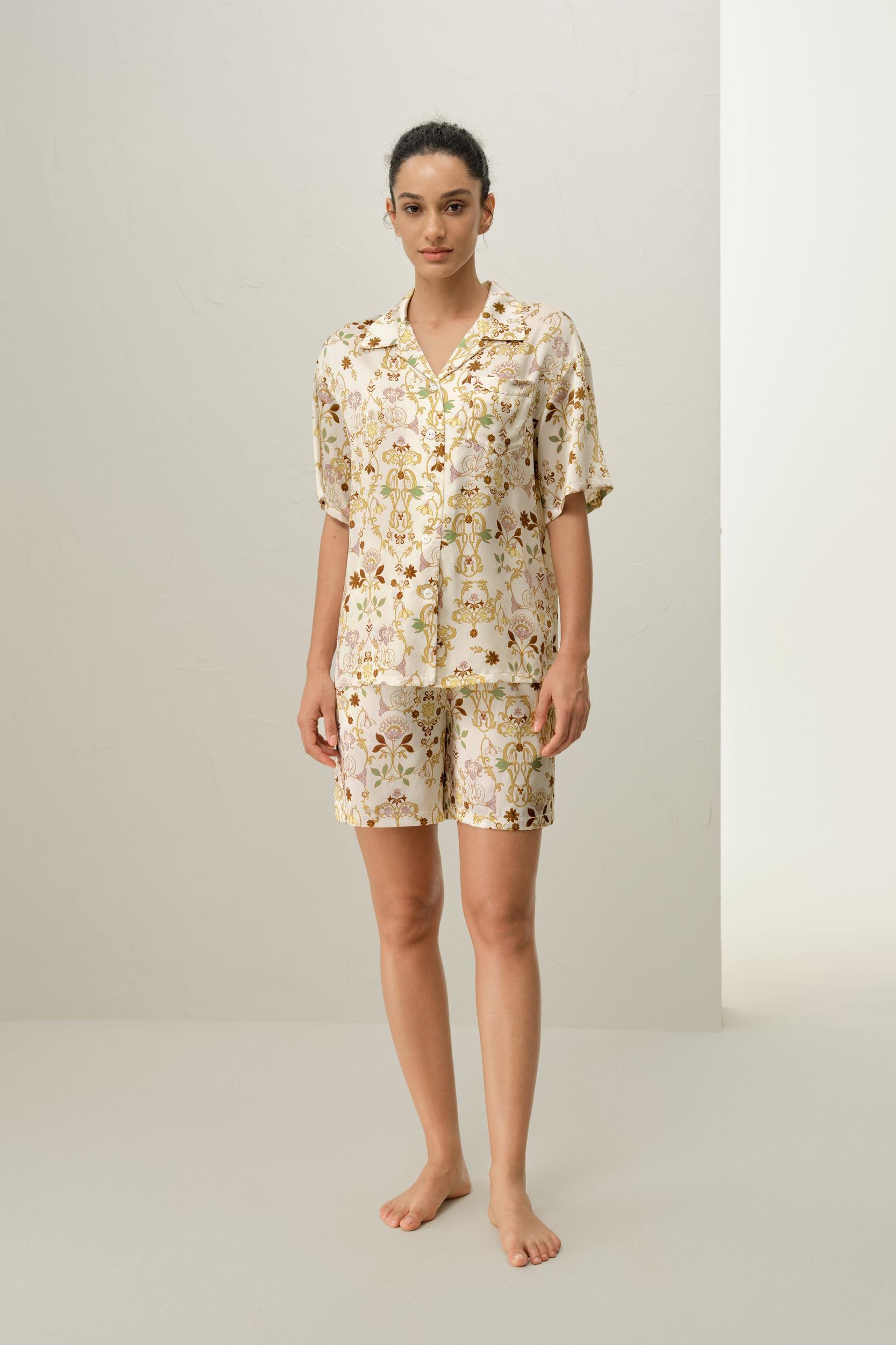 Capricorn Zodiac Short Silk Pajama Set Product Image