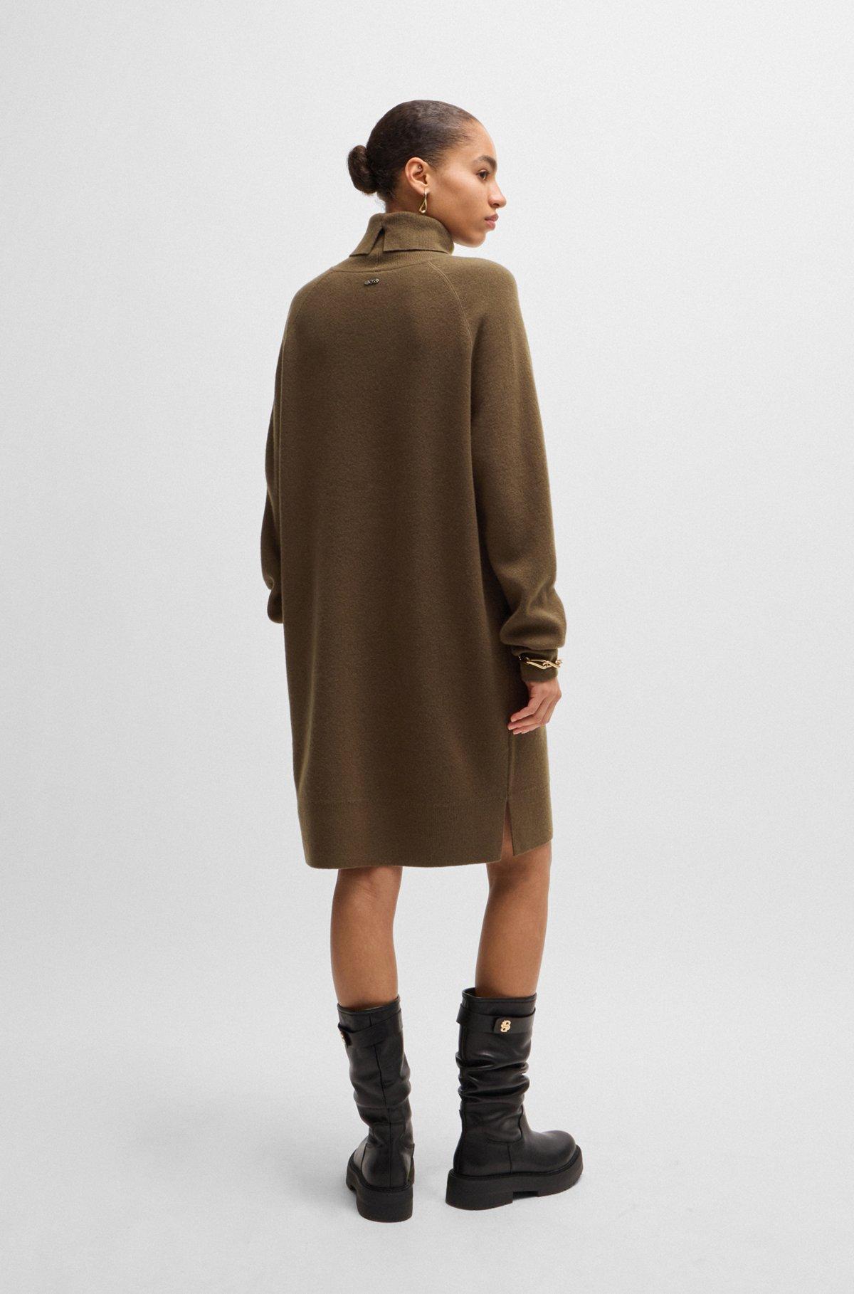 Rollneck sweater dress in wool and cashmere Product Image